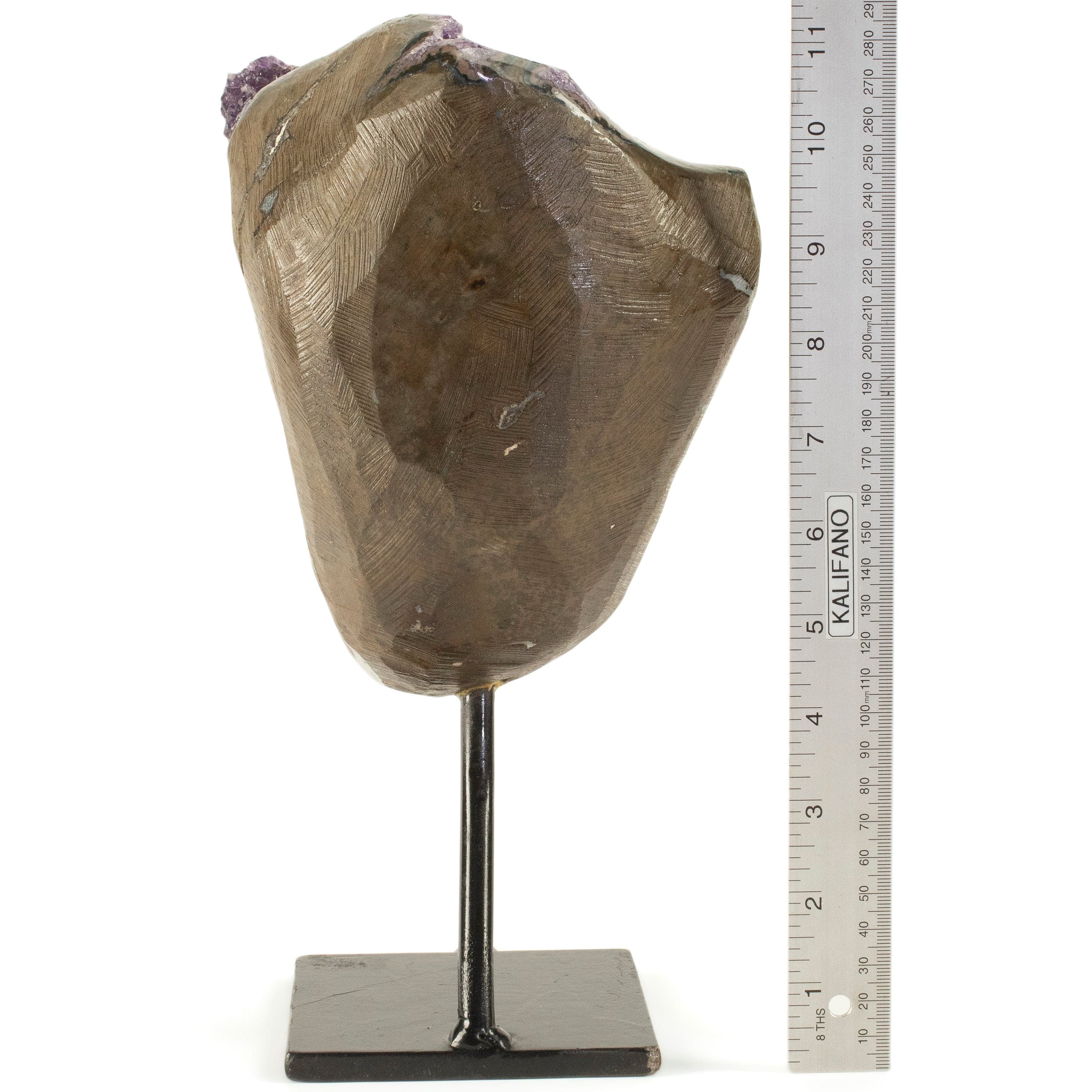 Kalifano Amethyst Uruguayan Amethyst Geode on Custom Stand - 9 lbs / 11 in. UAG4100.005
