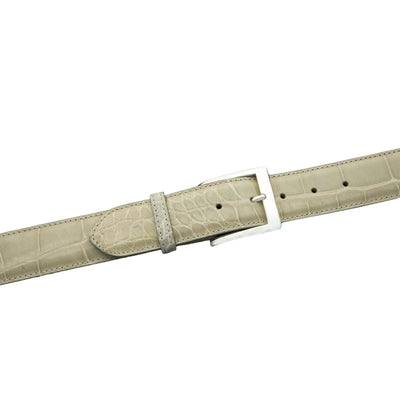 Kalifano Belts & Buckles KA40-BON - KALIFANO American Alligator 40 mm Belt, Bone KA40-BON