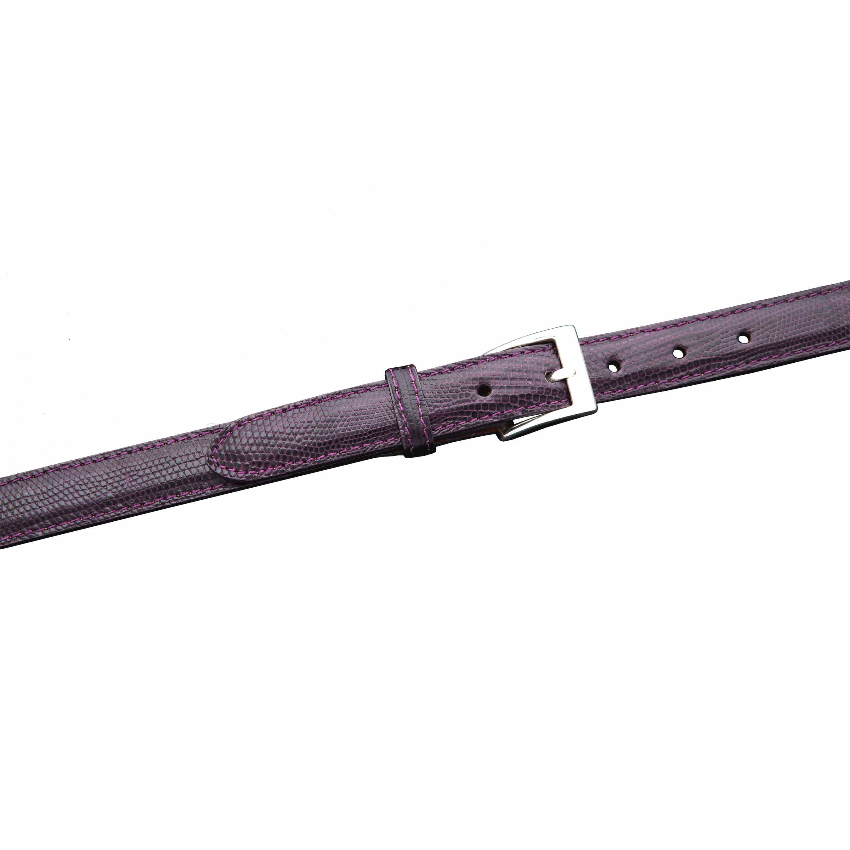 Kalifano Belts KL25-PUR - KALIFANO  Lizard 25 mm Belt, Purple KL25-PUR