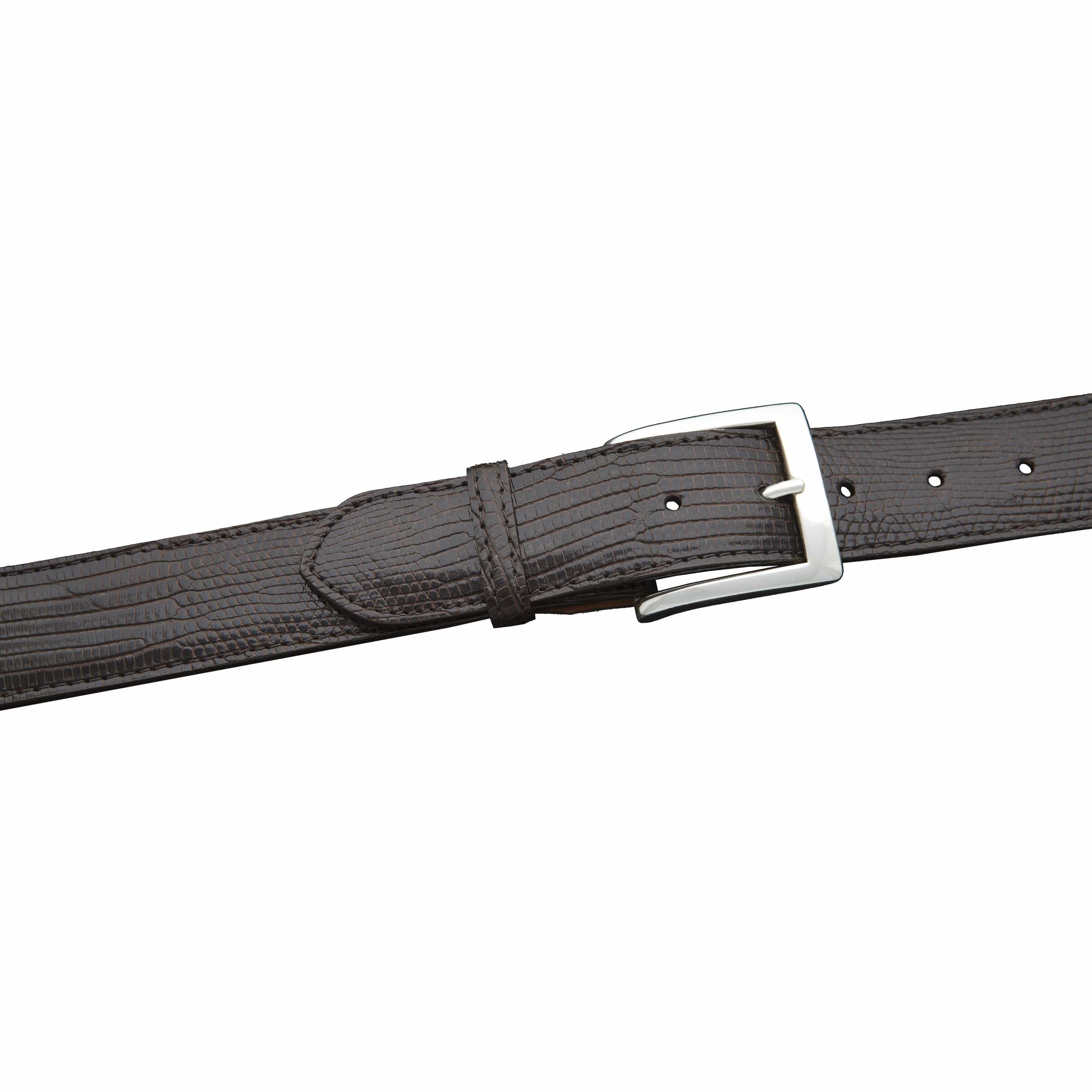 Kalifano Belts KL40-BRN - KALIFANO Lizard 40 mm Belt, Brown KL40-BRN