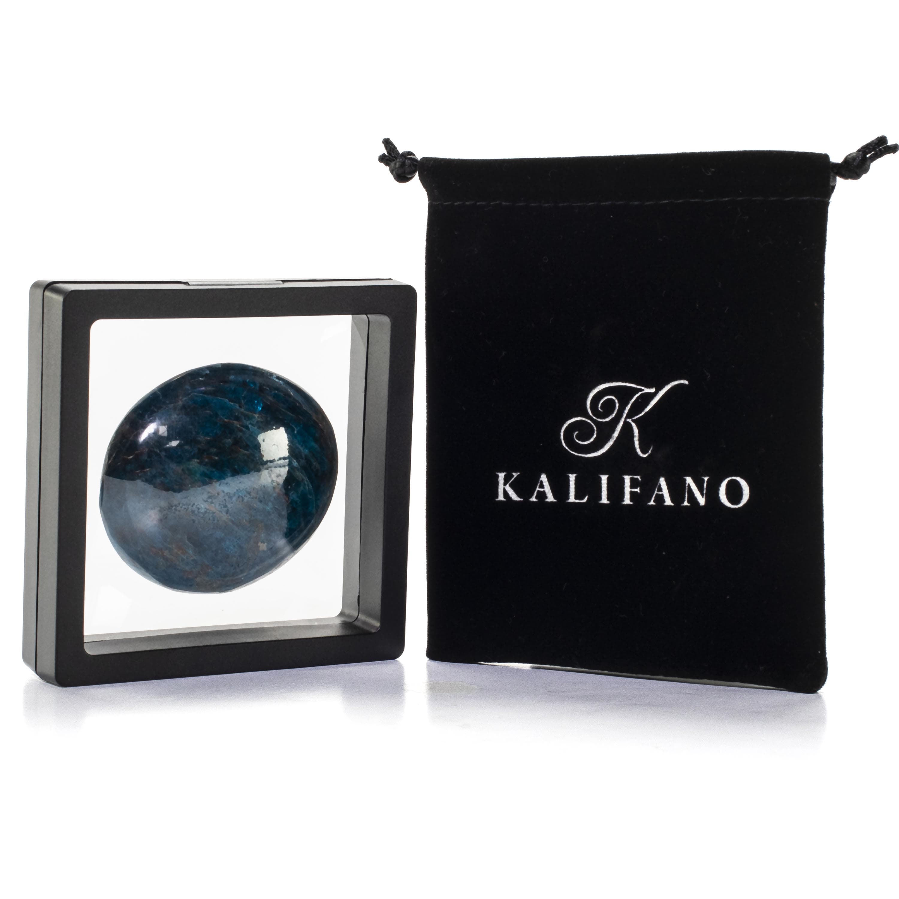 KALIFANO Blue Apatite Palm Stone PS60-AP