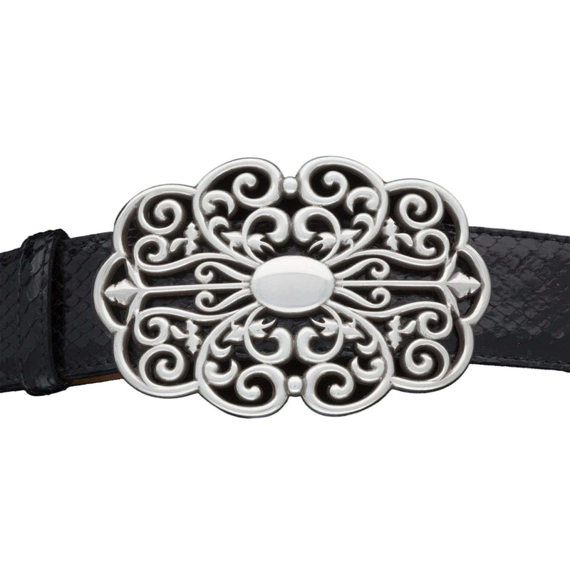 Kalifano Buckles KB40-1619AS - Kalifano Buckle 40mm Filigree - Antique Silver KB40-1619AS