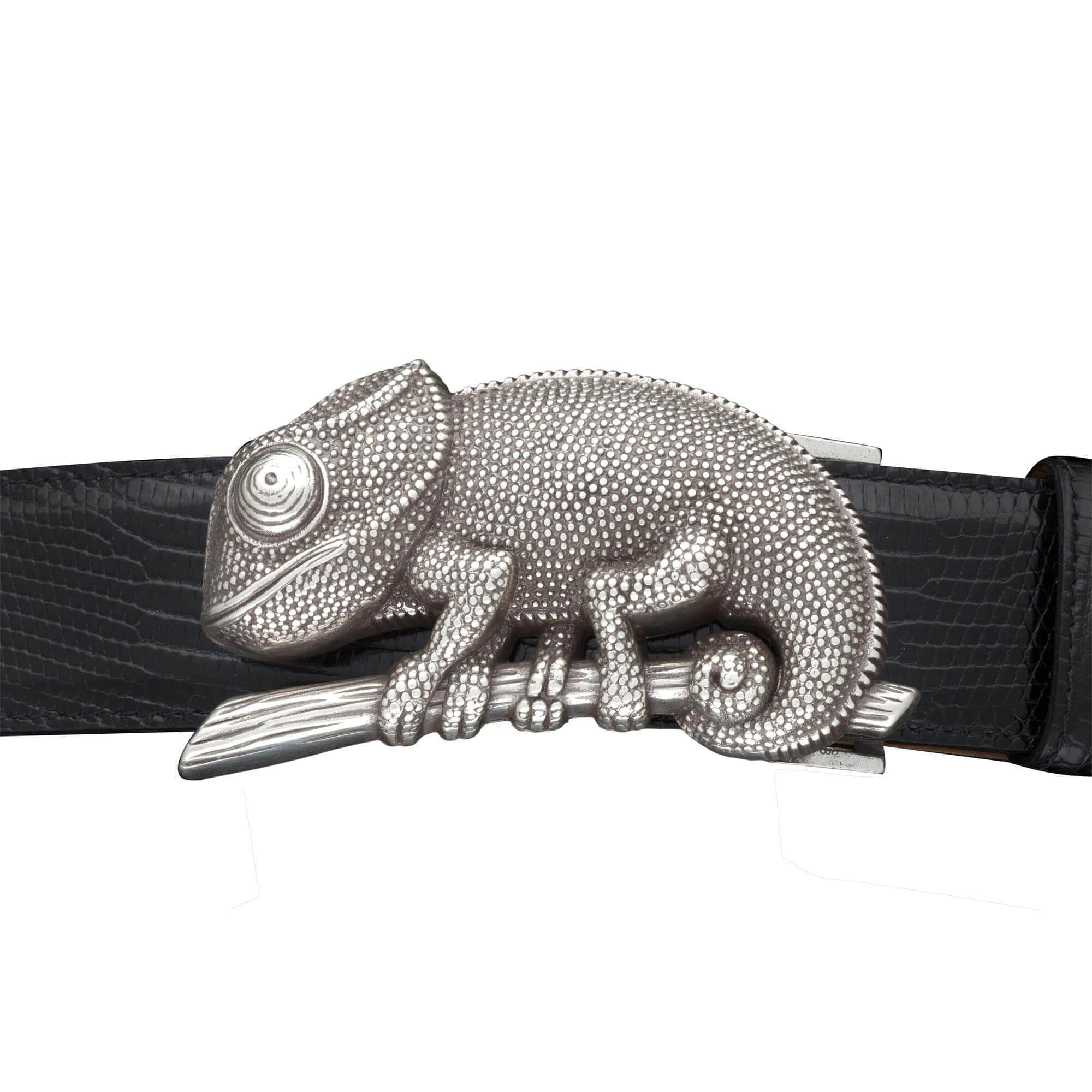 Kalifano Buckles KB40-2497AS - Kalifano Buckle 40mm Chameleon - Antique Silver KB40-2497AS