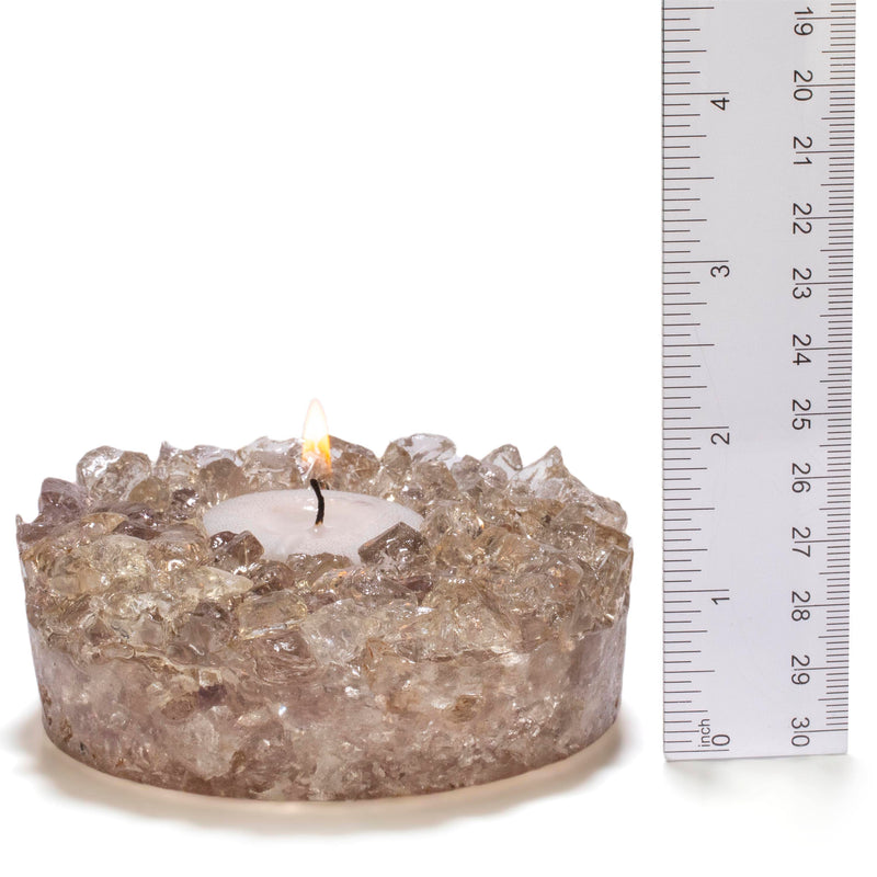 Kalifano Candle Holders Crushed Quartz Tealight Candle Holder GCH-18