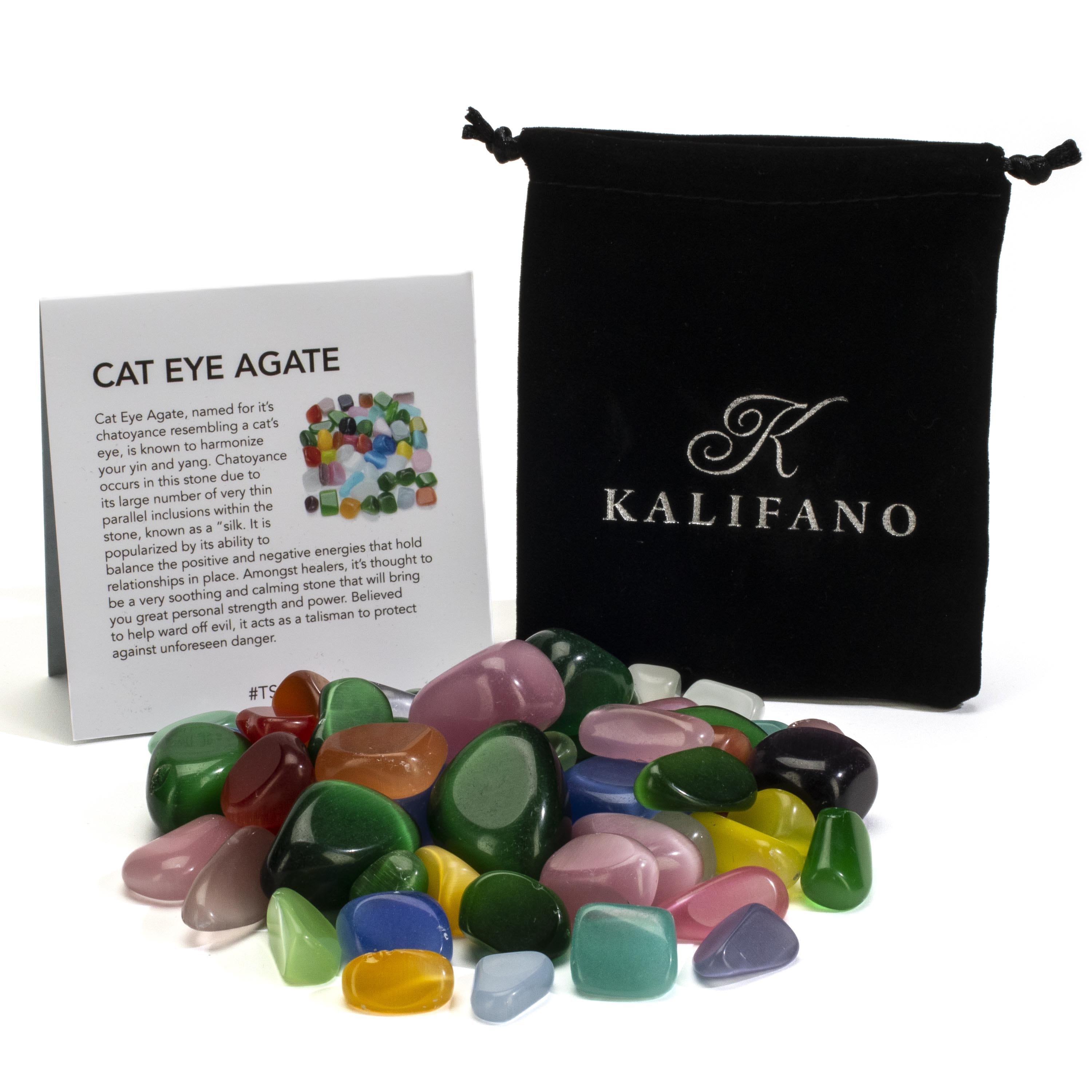 KALIFANO Cat Eye Multi Agate Tumbled Stone TS-CAM
