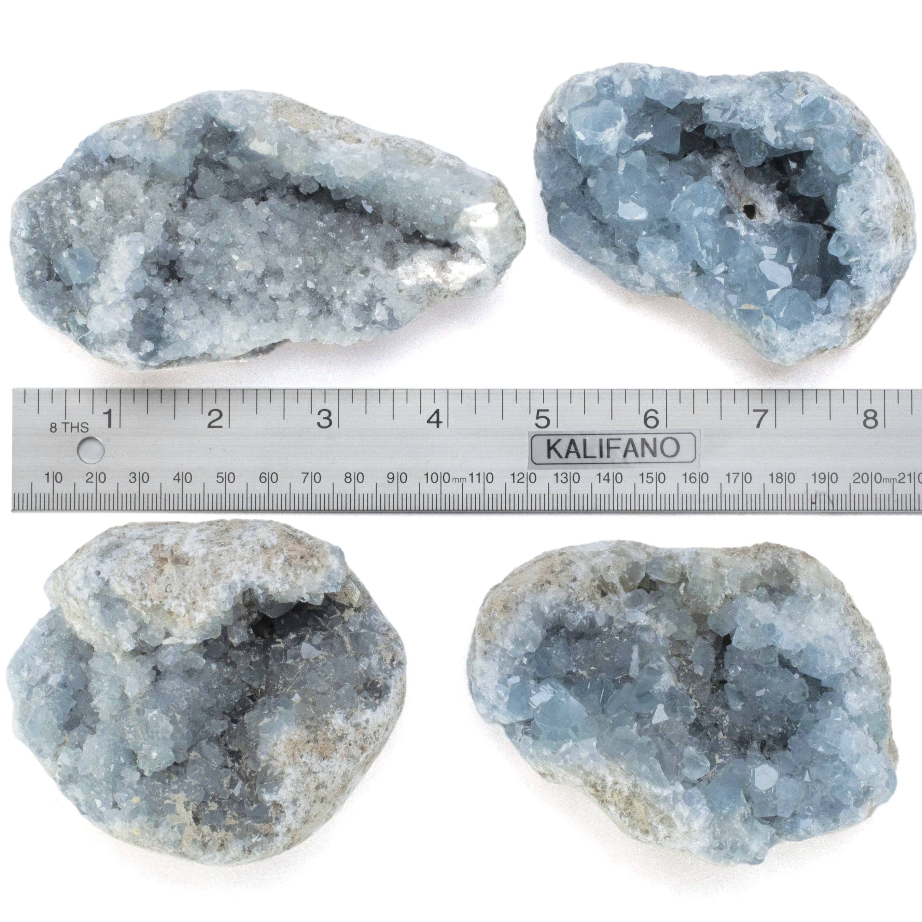 Kalifano Celestite Natural Celestite Crystal Cluster Geode - 3.5 in. CG260