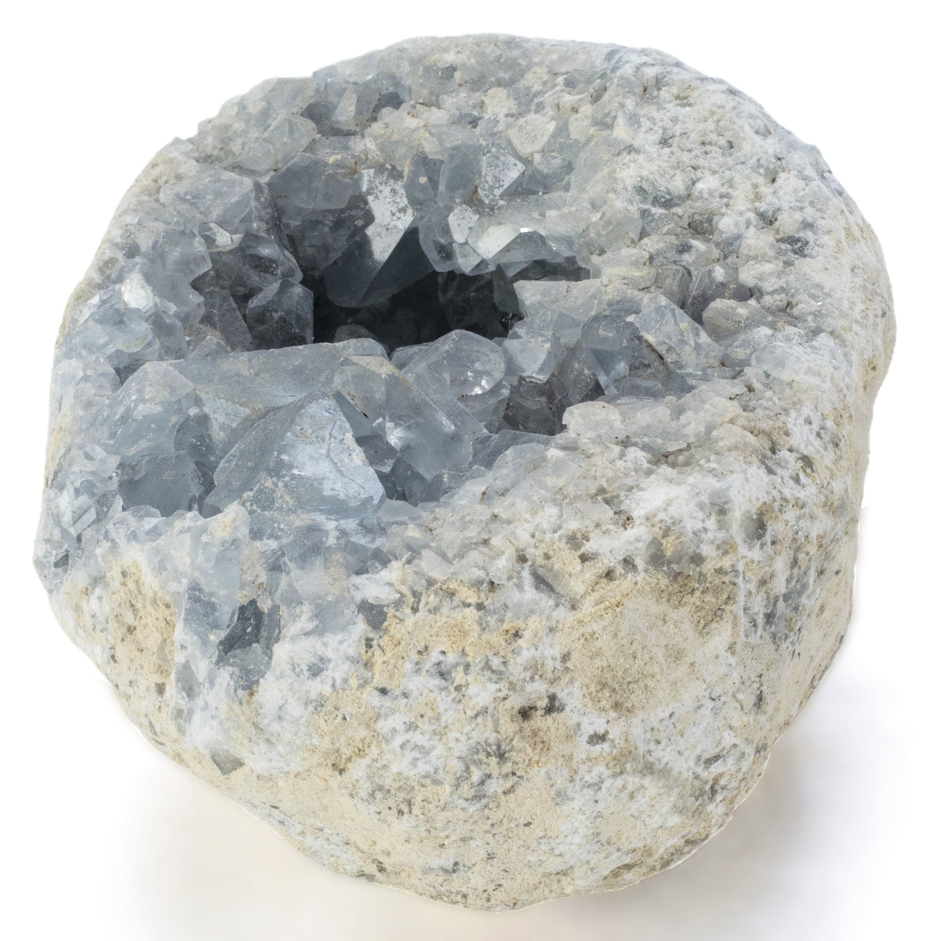 Kalifano Celestite Natural Celestite Crystal Cluster Geode - 5 in. CG480