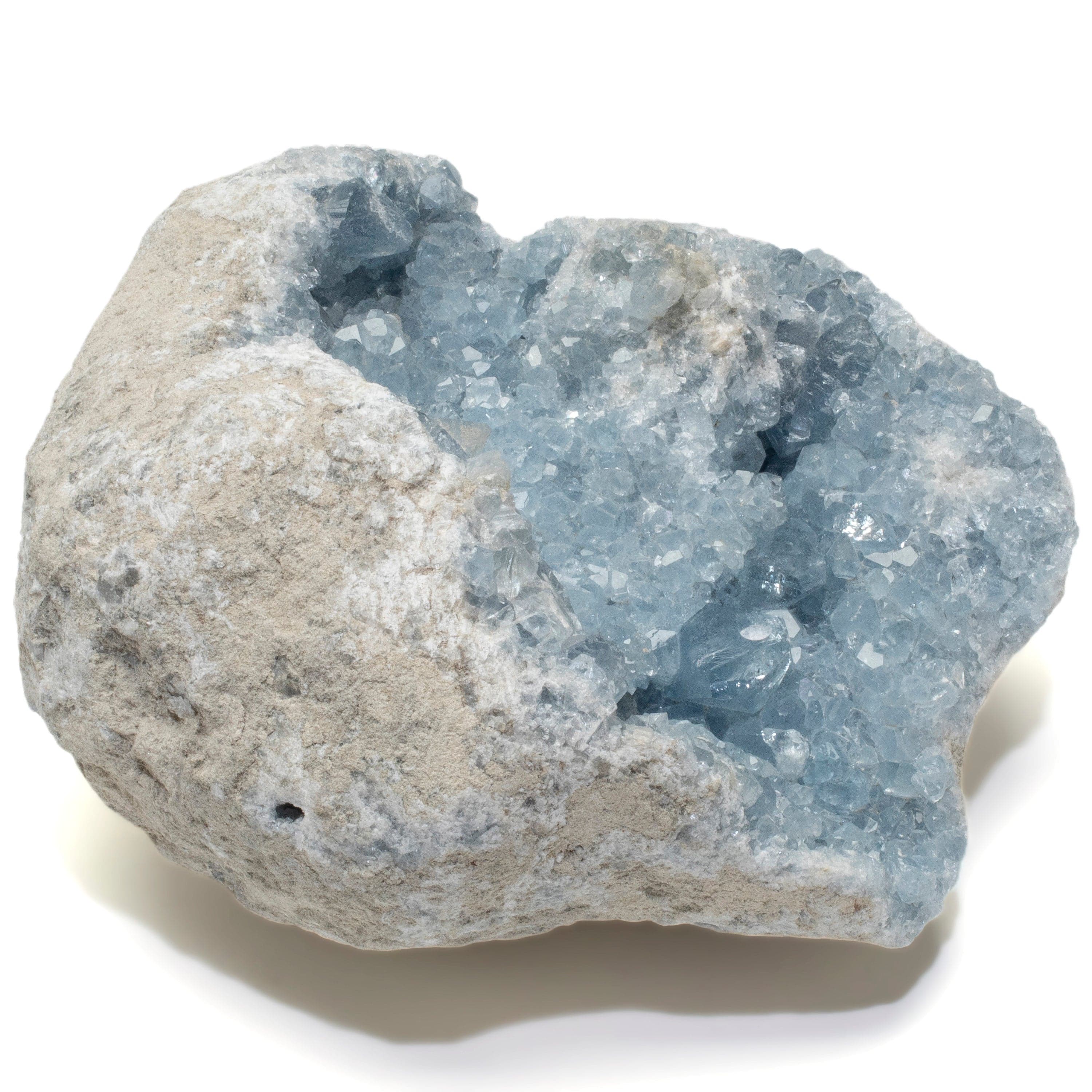 Kalifano Celestite Natural Celestite Crystal Cluster Geode from Madagascar - 7 in. CG1700.001