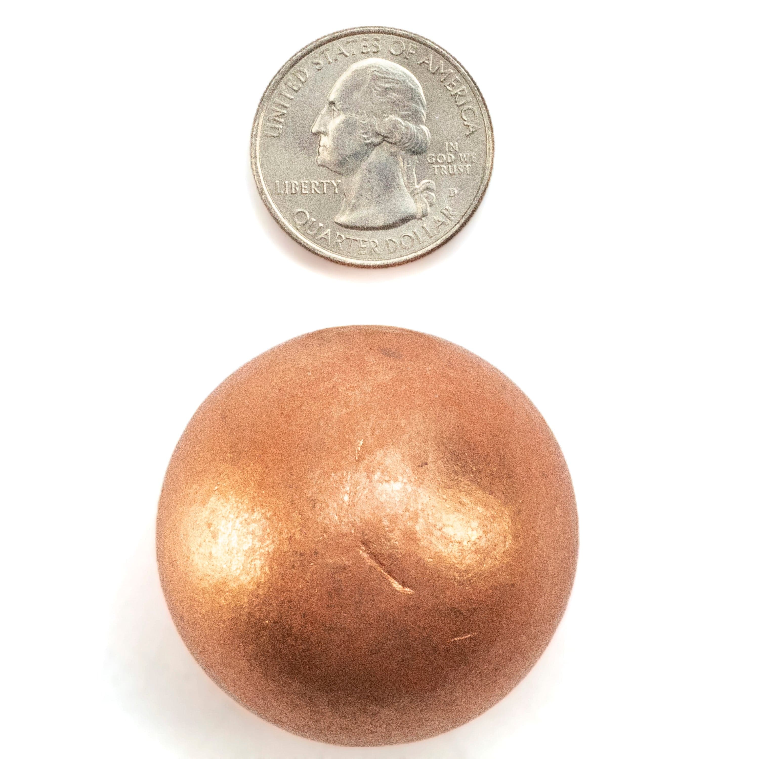 49mm Copper Sphere - Metal buying Element - 1 Pound 2.9 ounces - COPSPH49MM