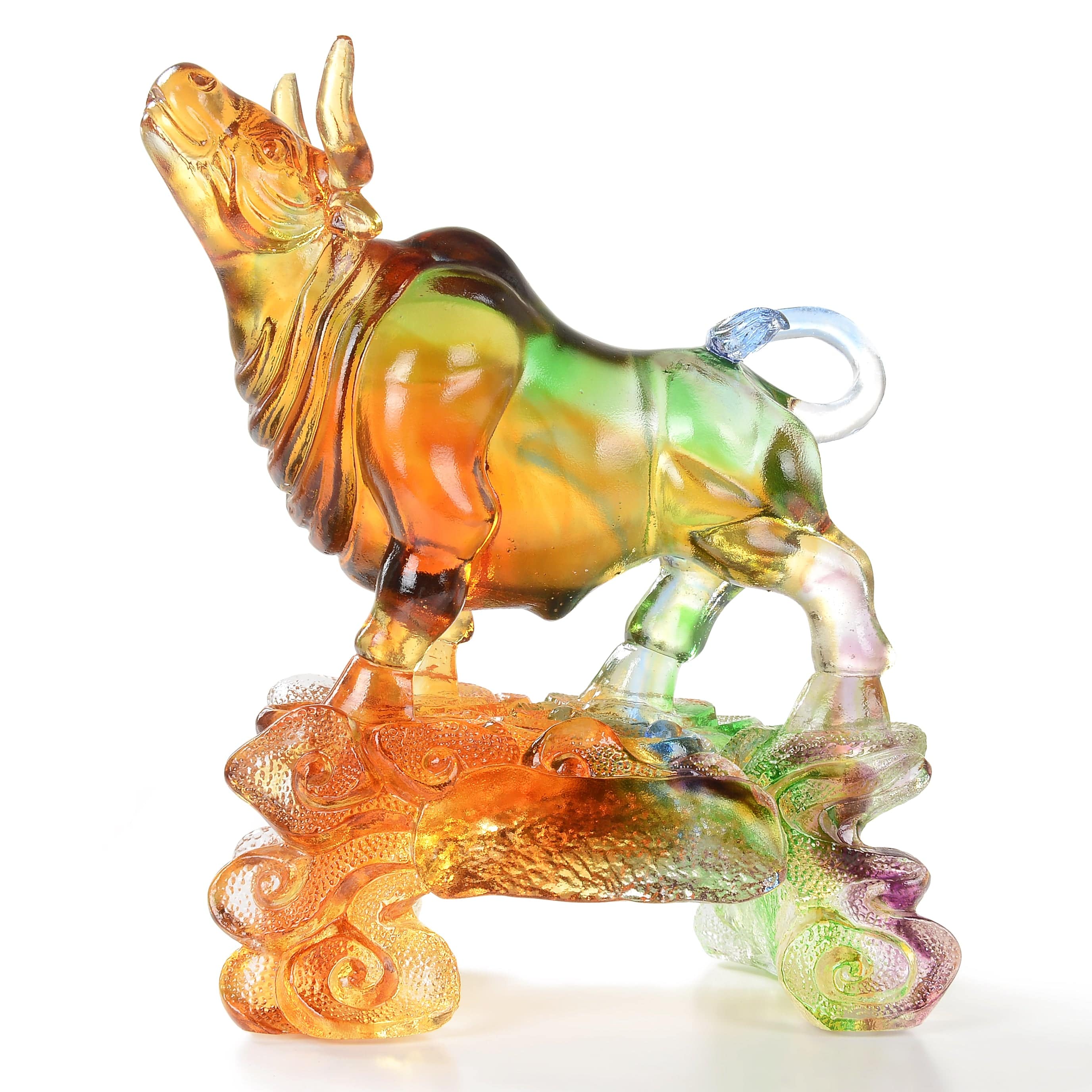 Kalifano Crystal Carving Calm Cow Crystal Carving - A Symbol of Nurturance and Serenity CR360-COW