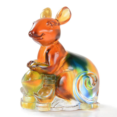 Kalifano Crystal Carving Clever Rat Crystal Carving - A Symbol of Adaptability and Resourcefulness CRZ210-RAT