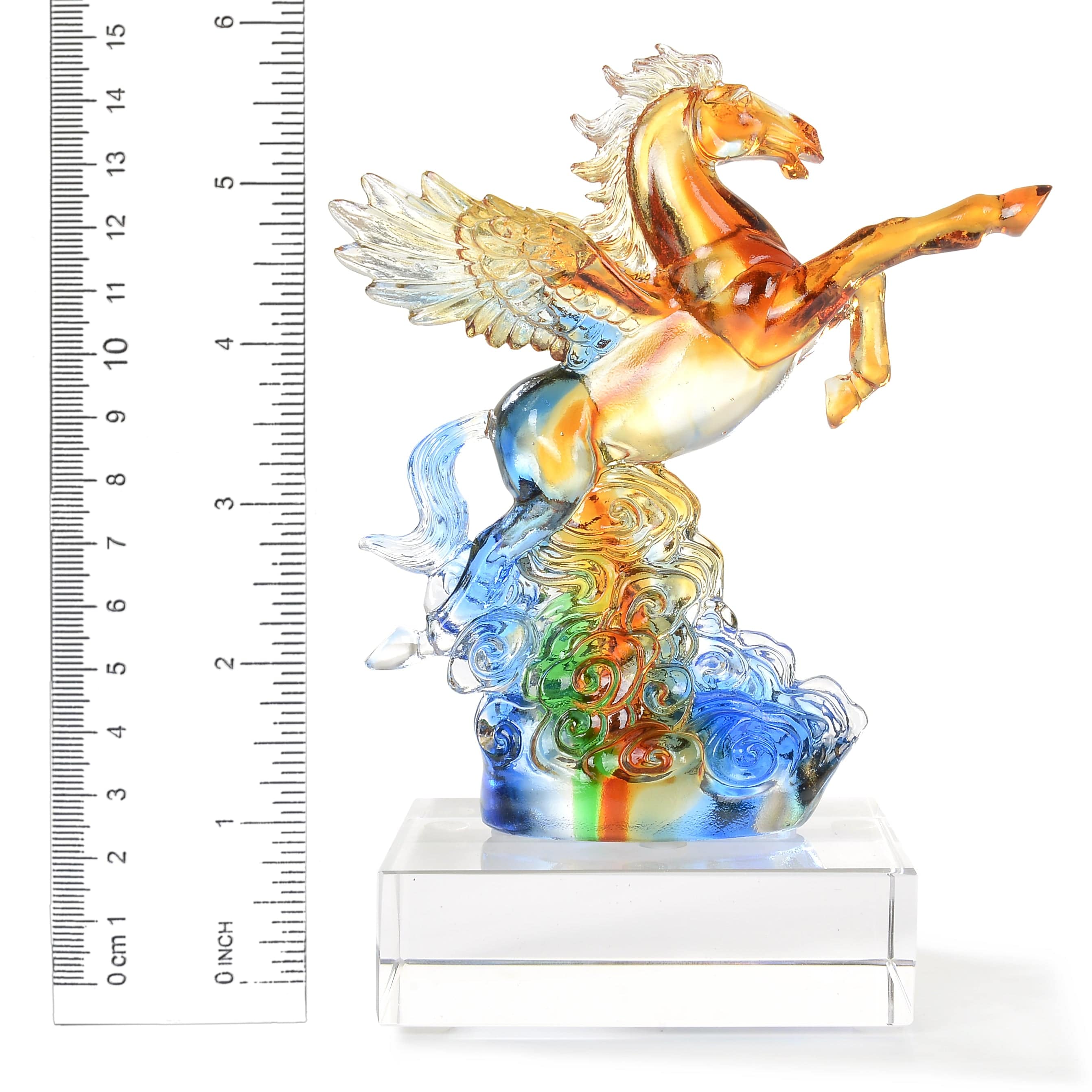 Kalifano Crystal Carving Graceful Pegasus Crystal Carving with Detachable Base - A Symbol of Freedom and Imagination CR220-PEG