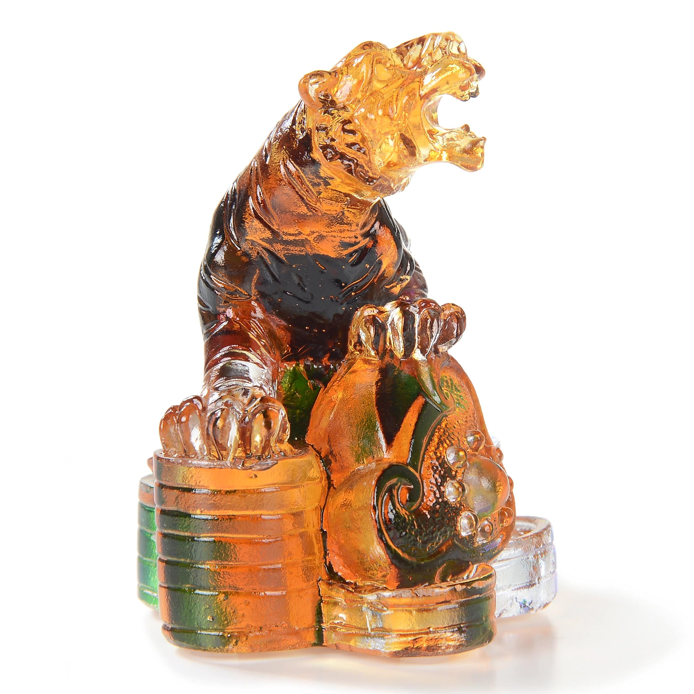 Kalifano Crystal Carving Roaring Tiger Crystal Carving - A Symbol of Courage and Strength CRZ110-TIG