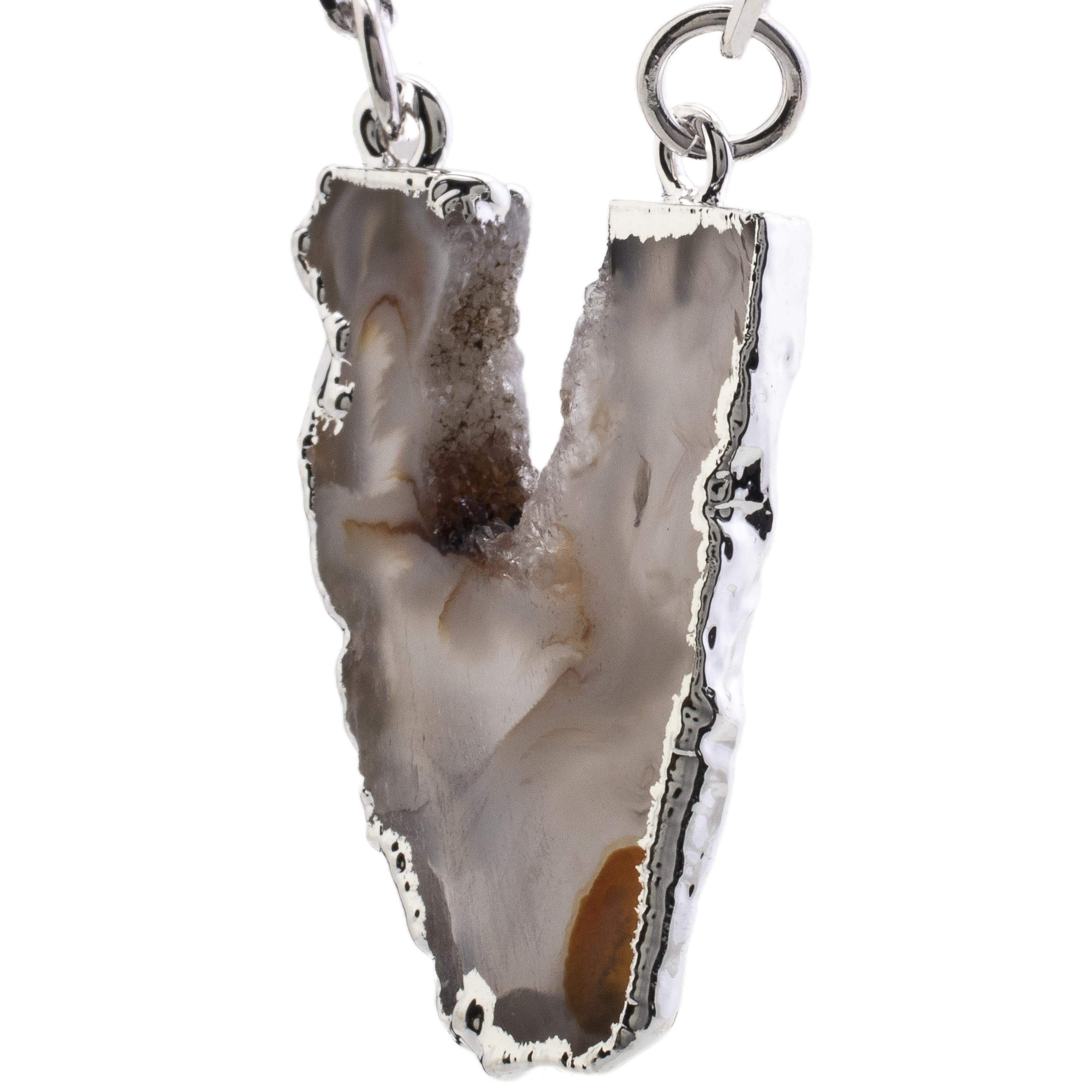 Kalifano Crystal Jewelry Agate Geode Slice Necklace CJN-2029-AG