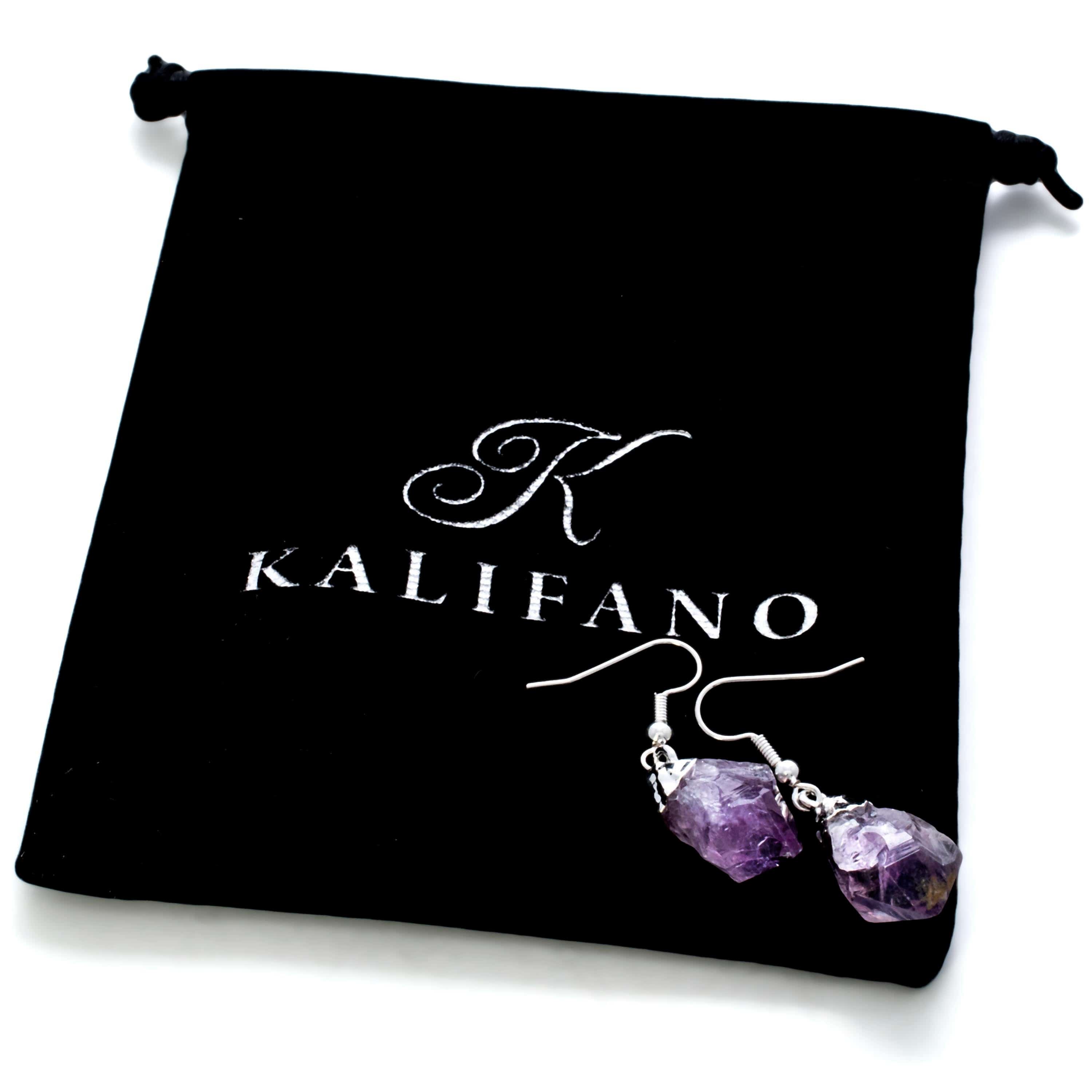 Kalifano Crystal Jewelry Amethyst Crystal Point Earrings CJE-1501-AM