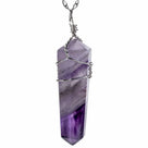 Amethyst Point Healing Crystal Pendant on Necklace