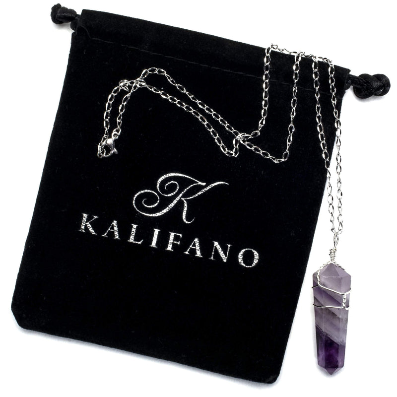 Kalifano Crystal Jewelry Amethyst Point Healing Stone Pendant CJ20-AM