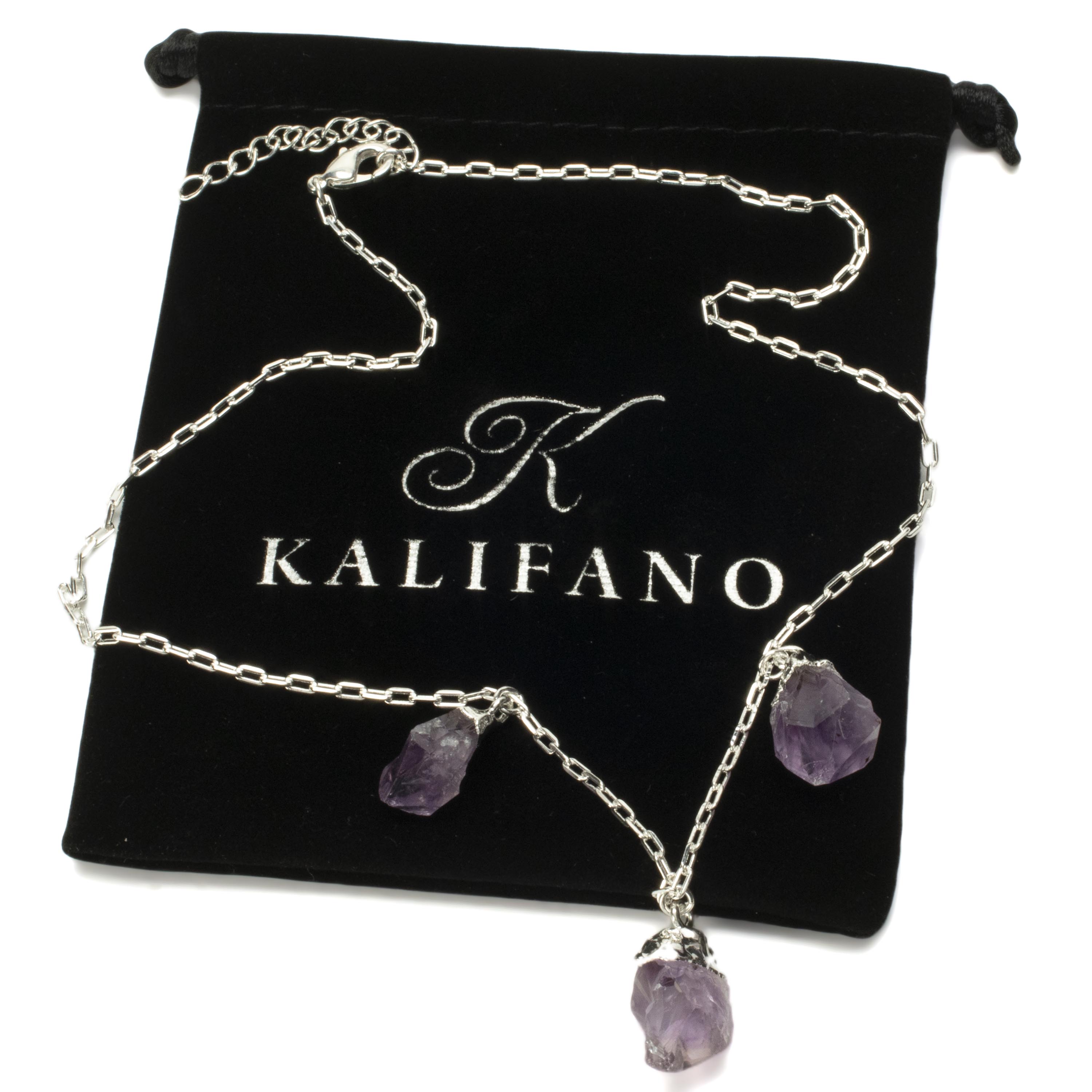 Kalifano Crystal Jewelry Amethyst Triple Point Necklace CJN-2042-AM