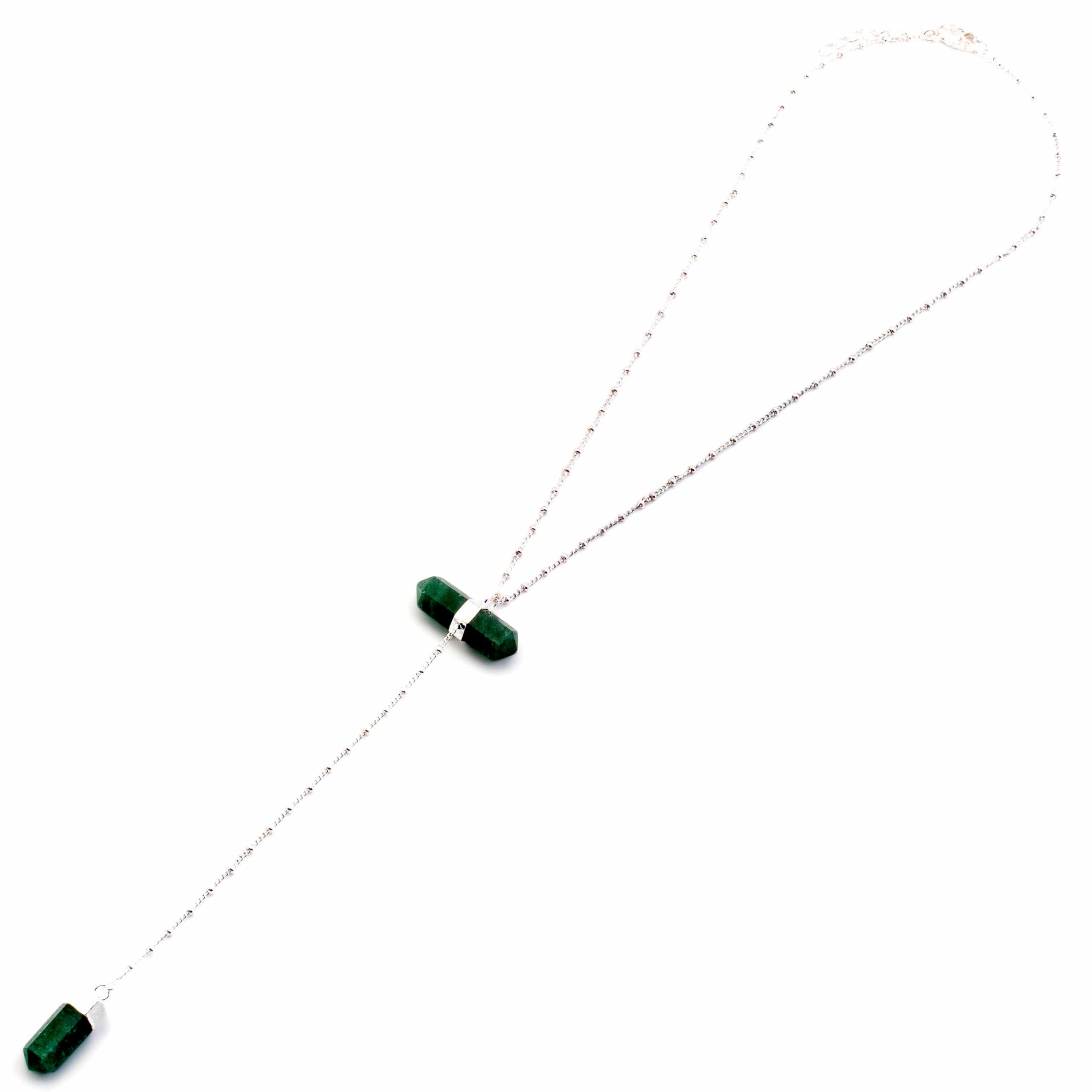 Kalifano Crystal Jewelry Aventurine Double Point Necklace CJN-2032-AV