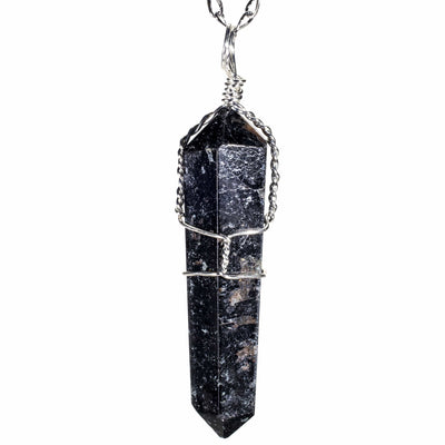 Kalifano Crystal Jewelry Black Tourmaline Point Healing Stone Pendant CJ20-BT
