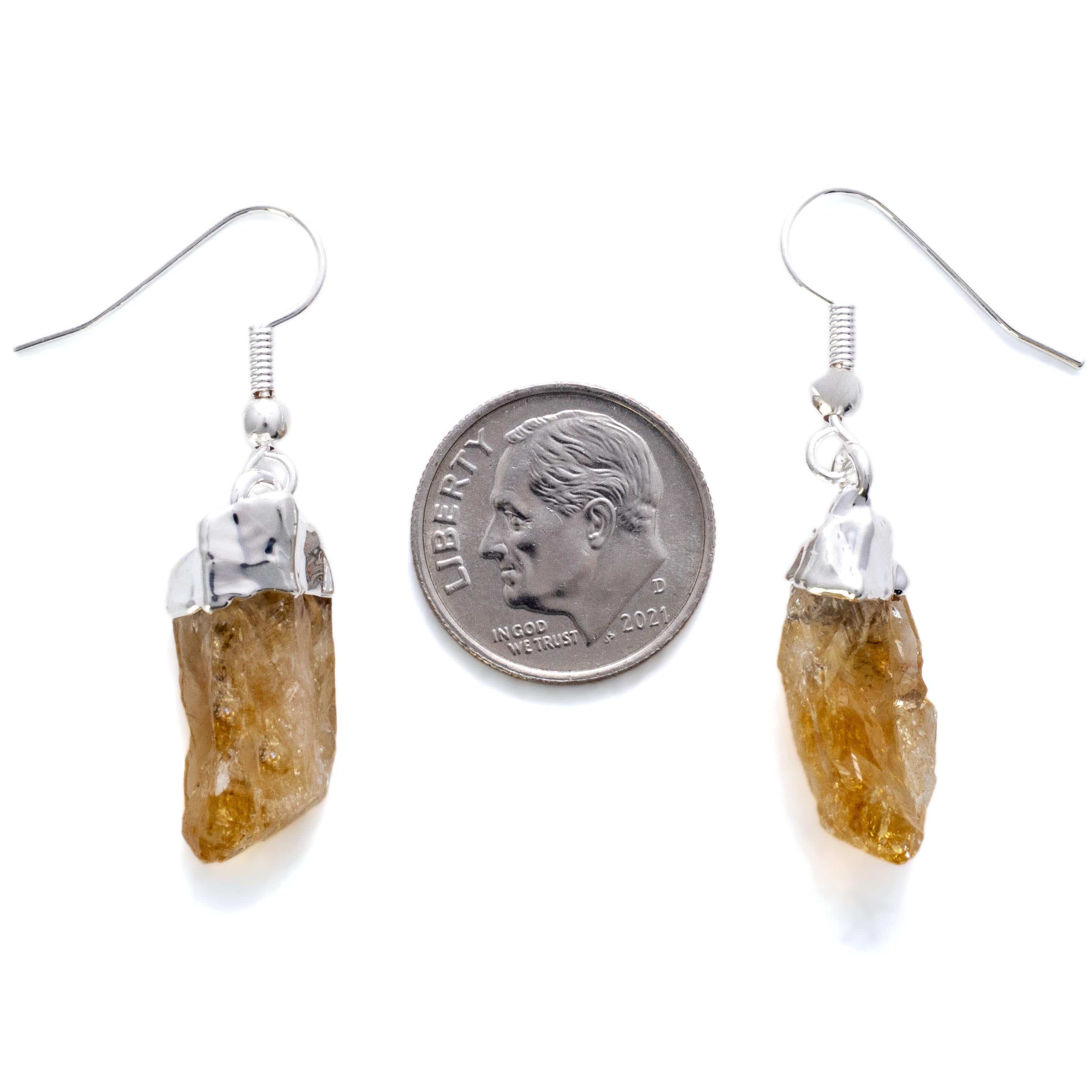 Kalifano Crystal Jewelry Citrine Crystal Point Earrng CJE-1501-CT