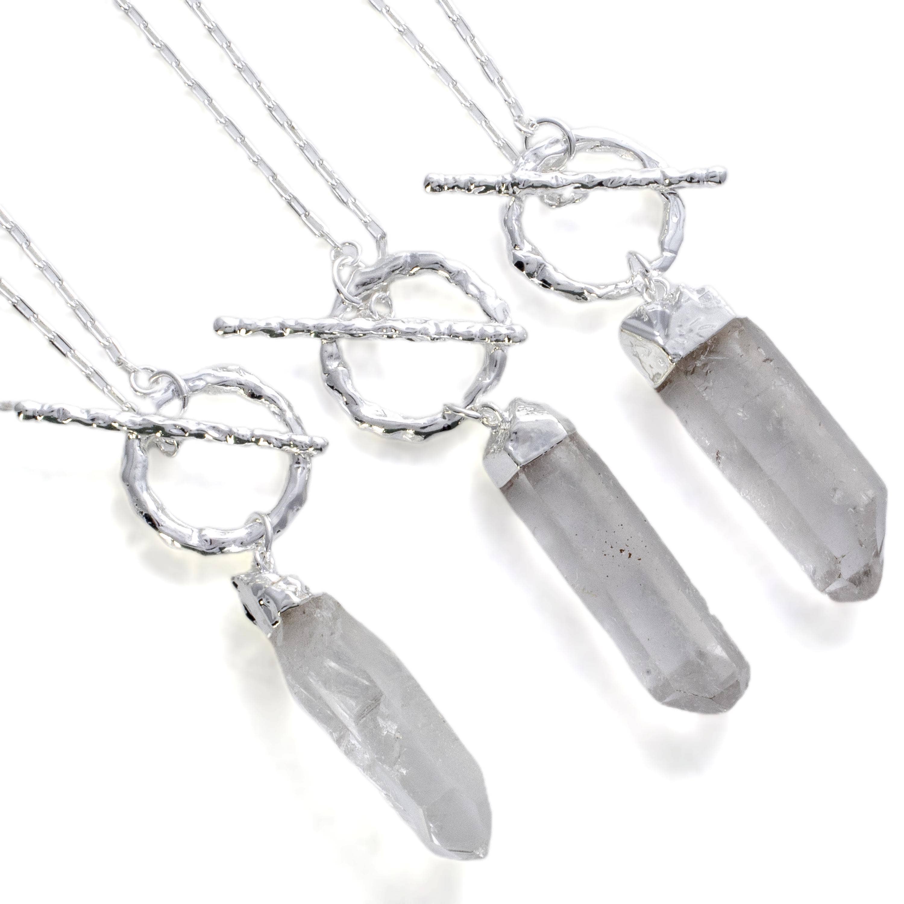 Kalifano Crystal Jewelry Clear Quartz Necklace with Toggle Clasp CJN-2021-QZ