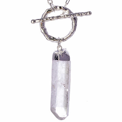 Kalifano Crystal Jewelry Clear Quartz Necklace with Toggle Clasp CJN-2021-QZ