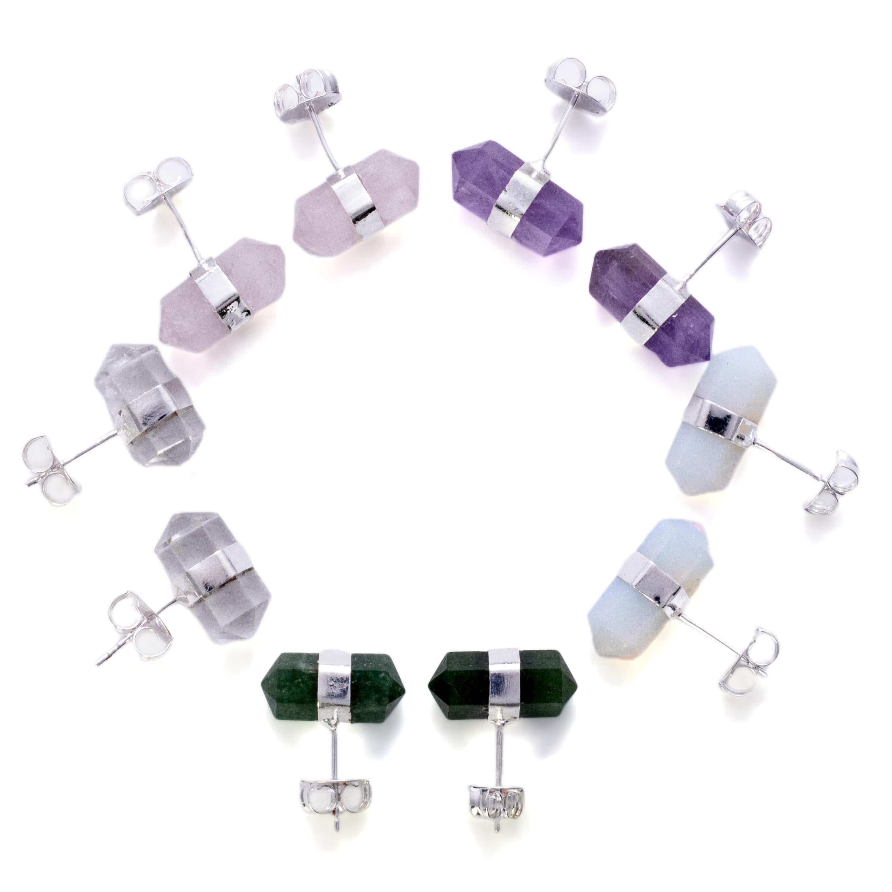 Kalifano Crystal Jewelry Clear Quartz Stud Earrings CJE-1516-QZ