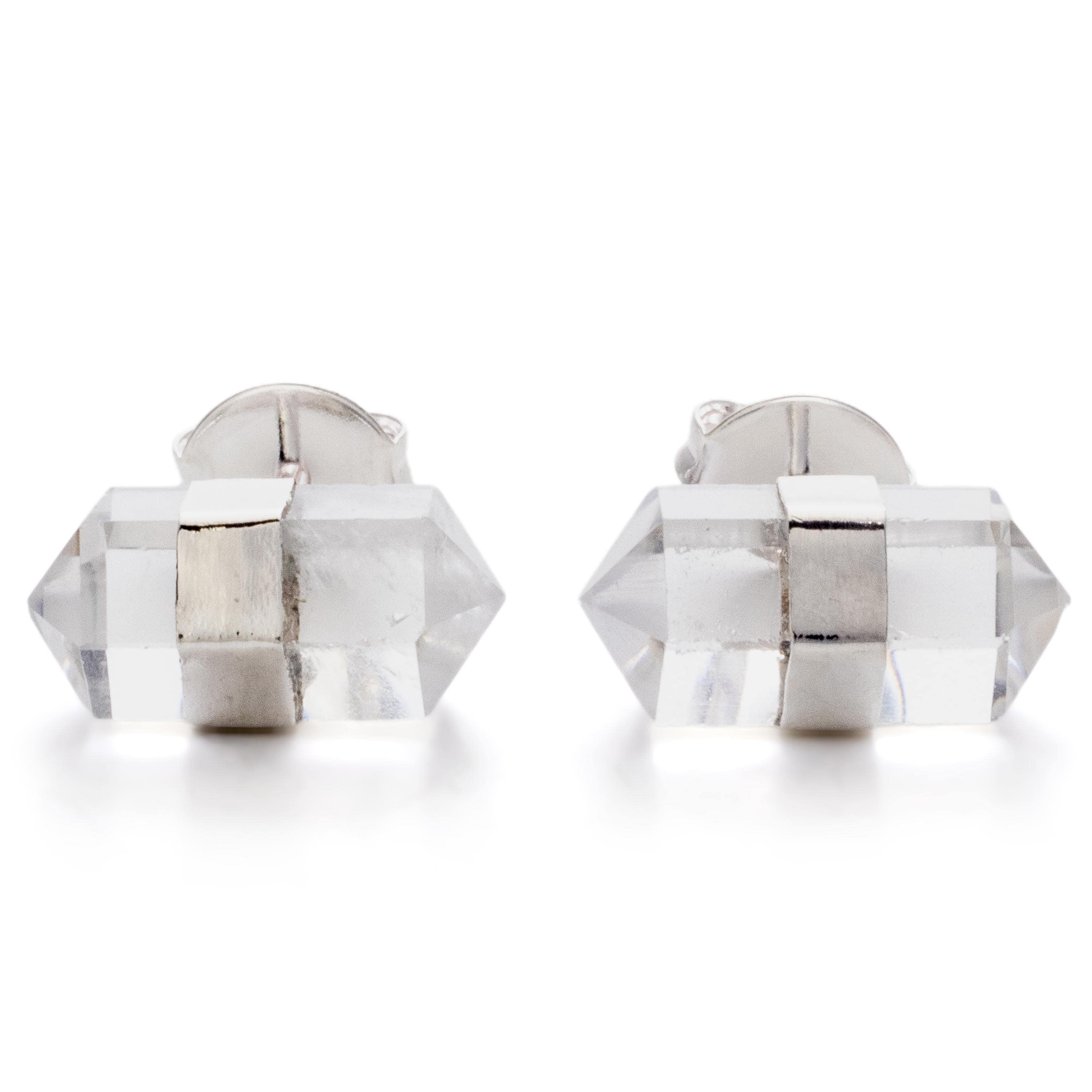 Kalifano Crystal Jewelry Clear Quartz Stud Earrings CJE-1516-QZ