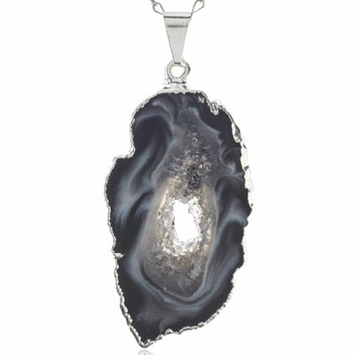 Kalifano Crystal Jewelry Druzy Agate Healing Stone Pendant with Silver Plating CJNS40-DY