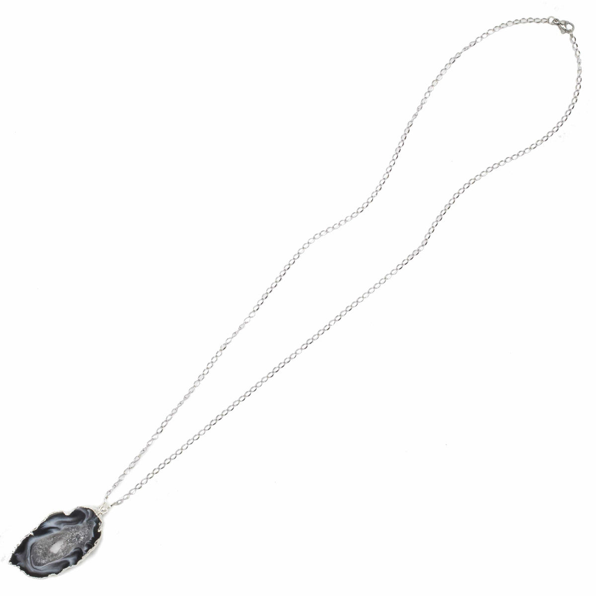 Kalifano Crystal Jewelry Druzy Agate Healing Stone Pendant with Silver Plating CJNS40-DY
