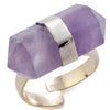 Gold Plated Amethyst Adjustable Ring