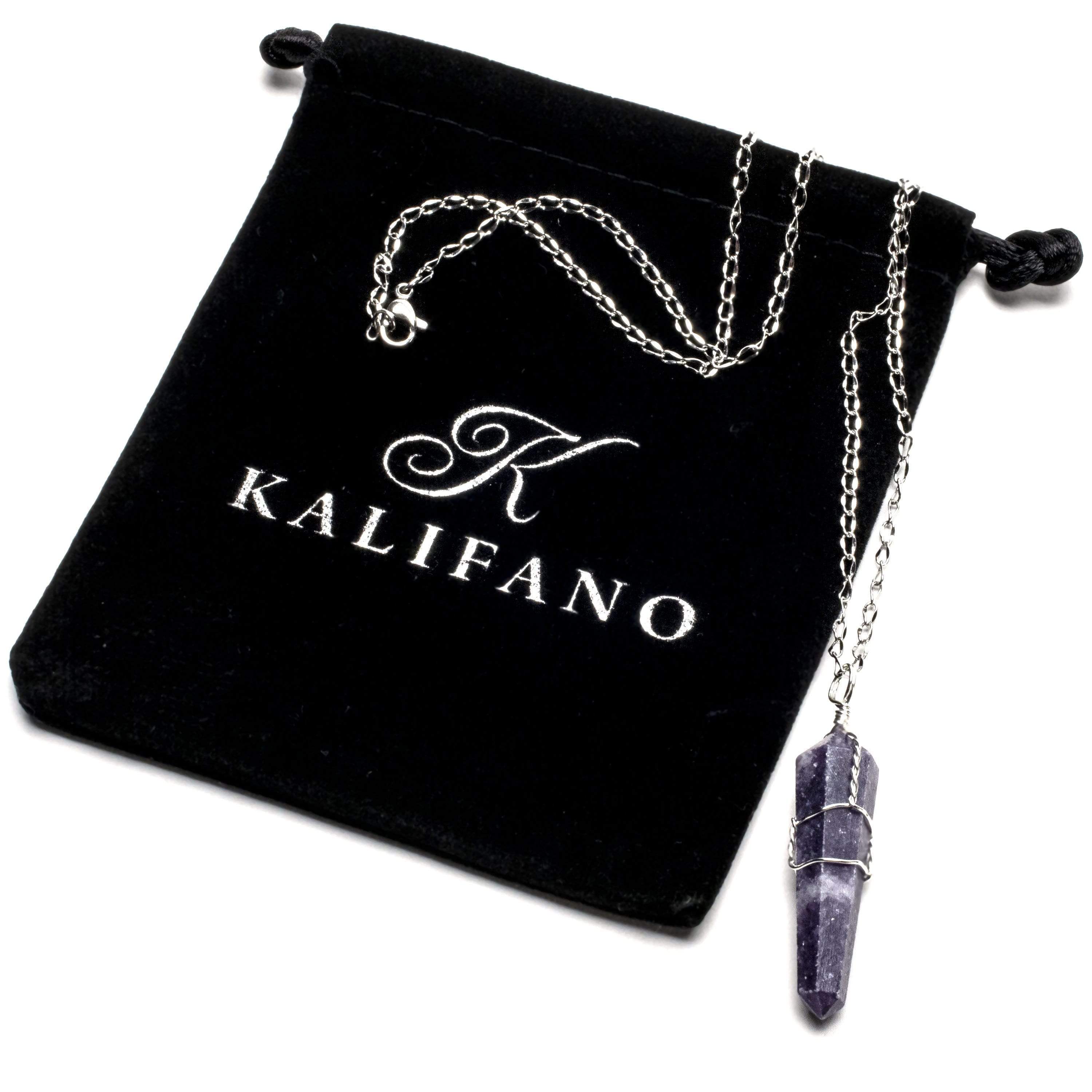 Kalifano Crystal Jewelry Lepidolite Point Healing Stone Pendant CJ20-LD