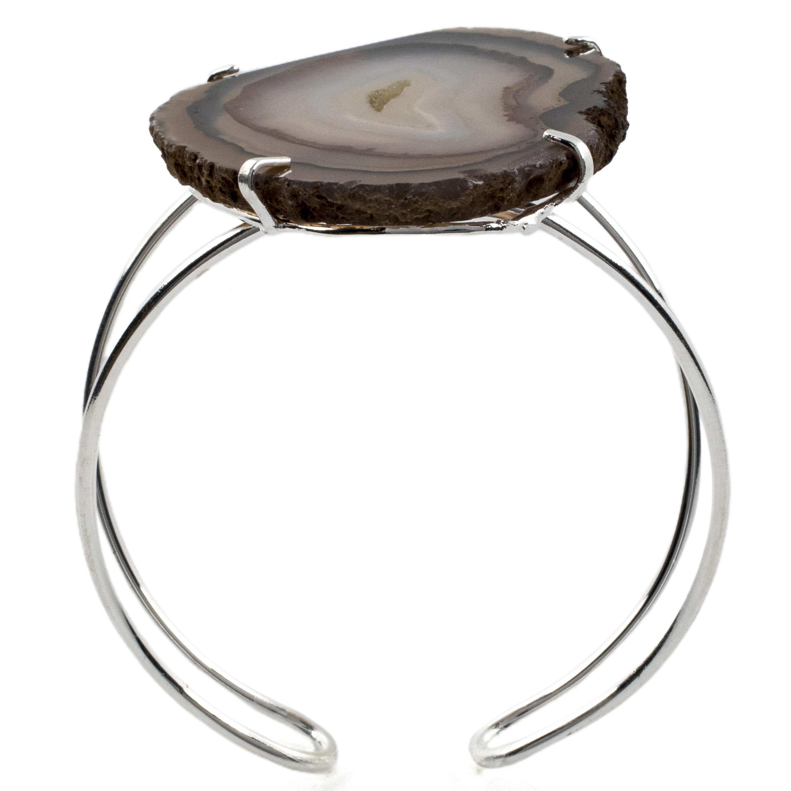 Kalifano Crystal Jewelry Natural Agate Cuff Bracelet CJB-1009-AG