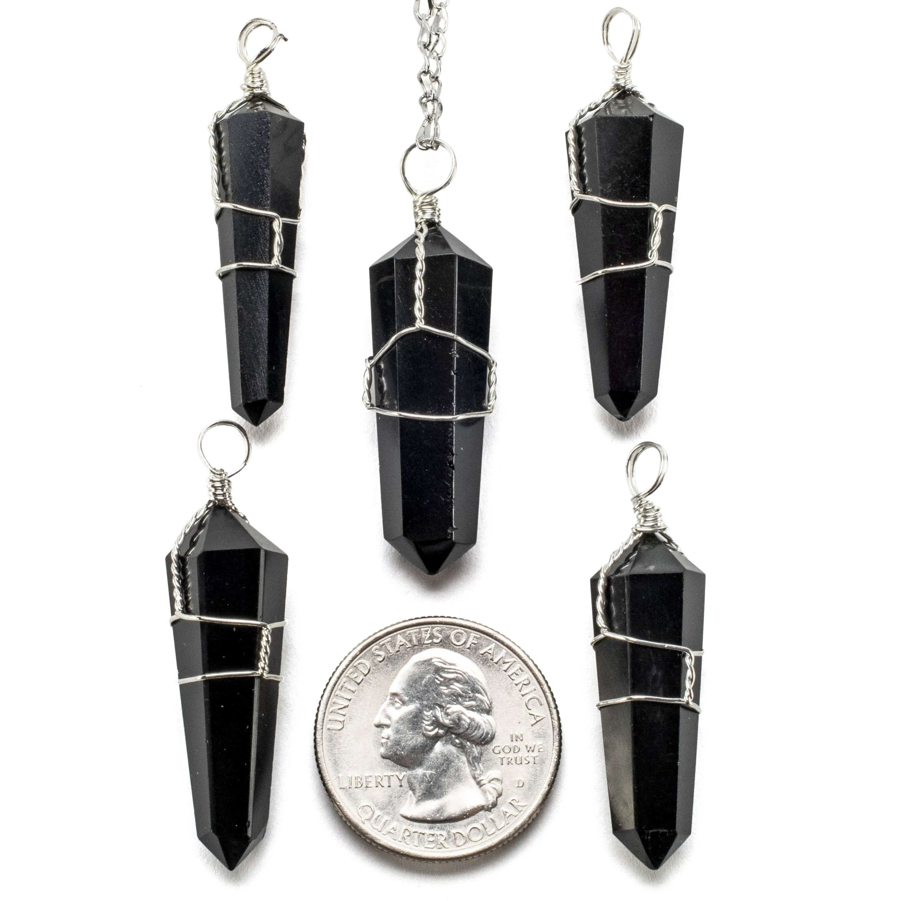 Kalifano Crystal Jewelry Obsidian Point Healing Stone Pendant CJ20-OB