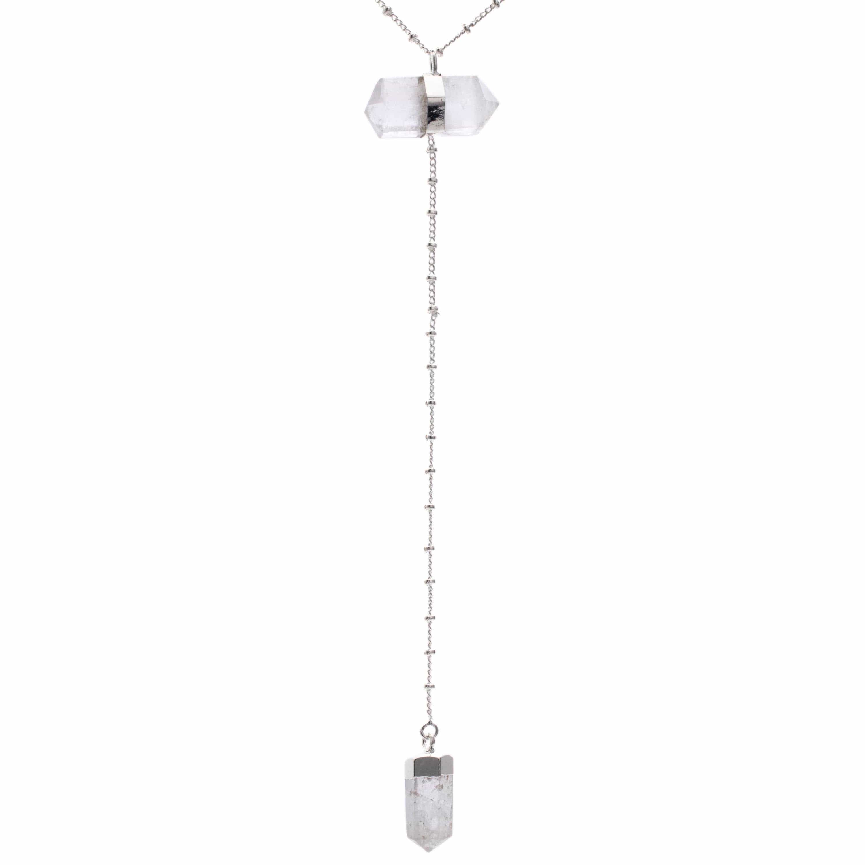 Kalifano Crystal Jewelry Quartz Double Point Necklace CJN-2032-QZ