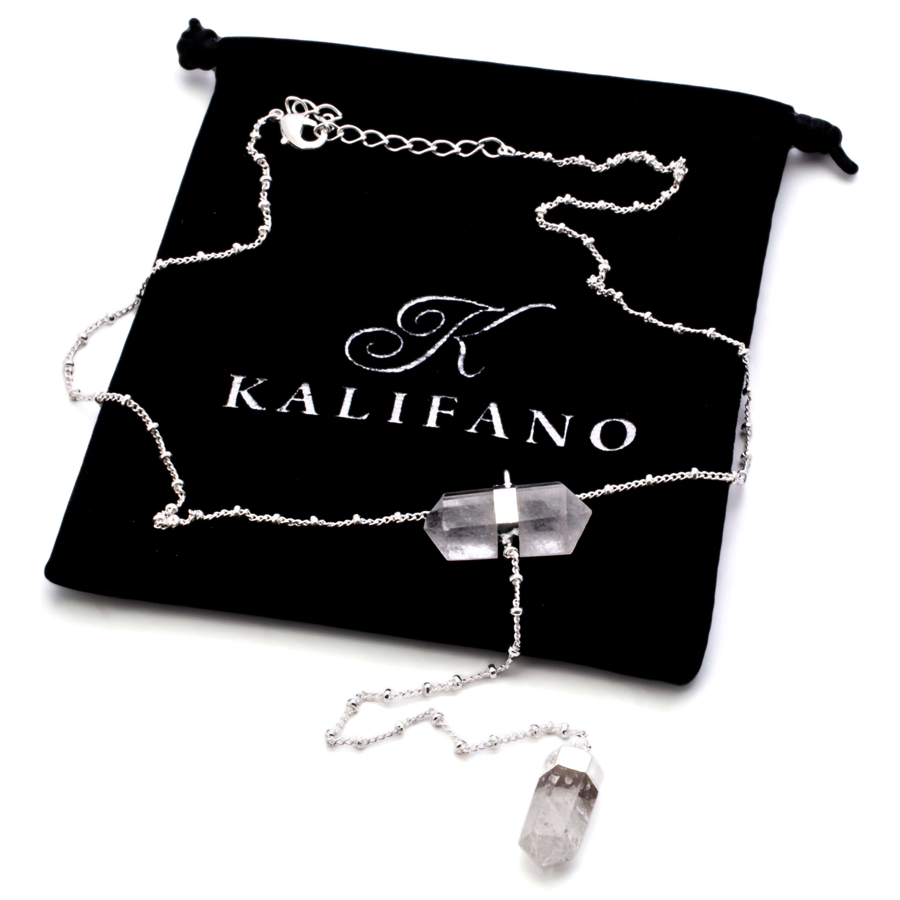 Kalifano Crystal Jewelry Quartz Double Point Necklace CJN-2032-QZ