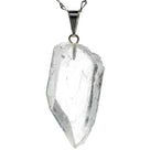 Raw Quartz Point Healing Stone Pendant on Necklace