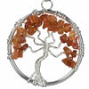 Red Carnelian Chakra Gemstone Tree of Life Necklace & Stainless Steel Chain