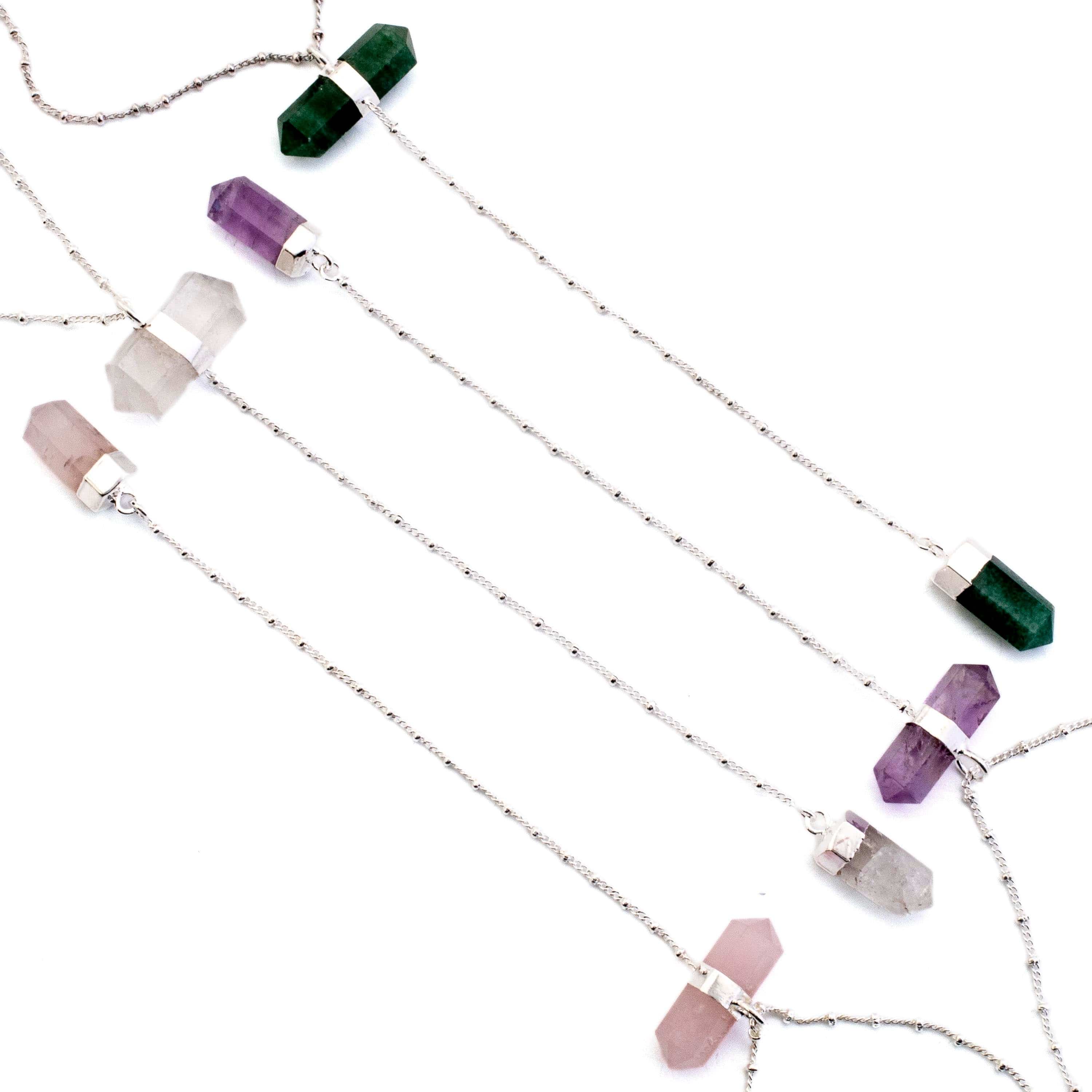 Kalifano Crystal Jewelry Rose Quartz Double Point Necklace CJN-2032-RQ