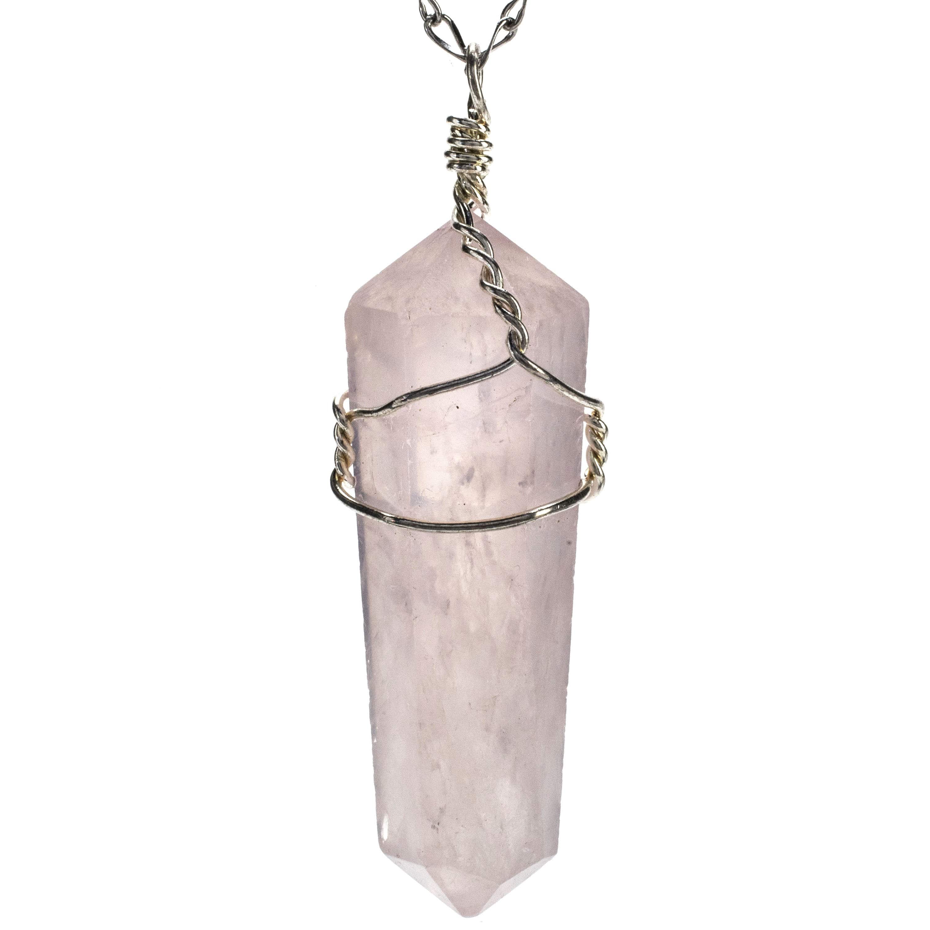 Kalifano Crystal Jewelry Rose Quartz Point Healing Stone Pendant CJ20-RQ