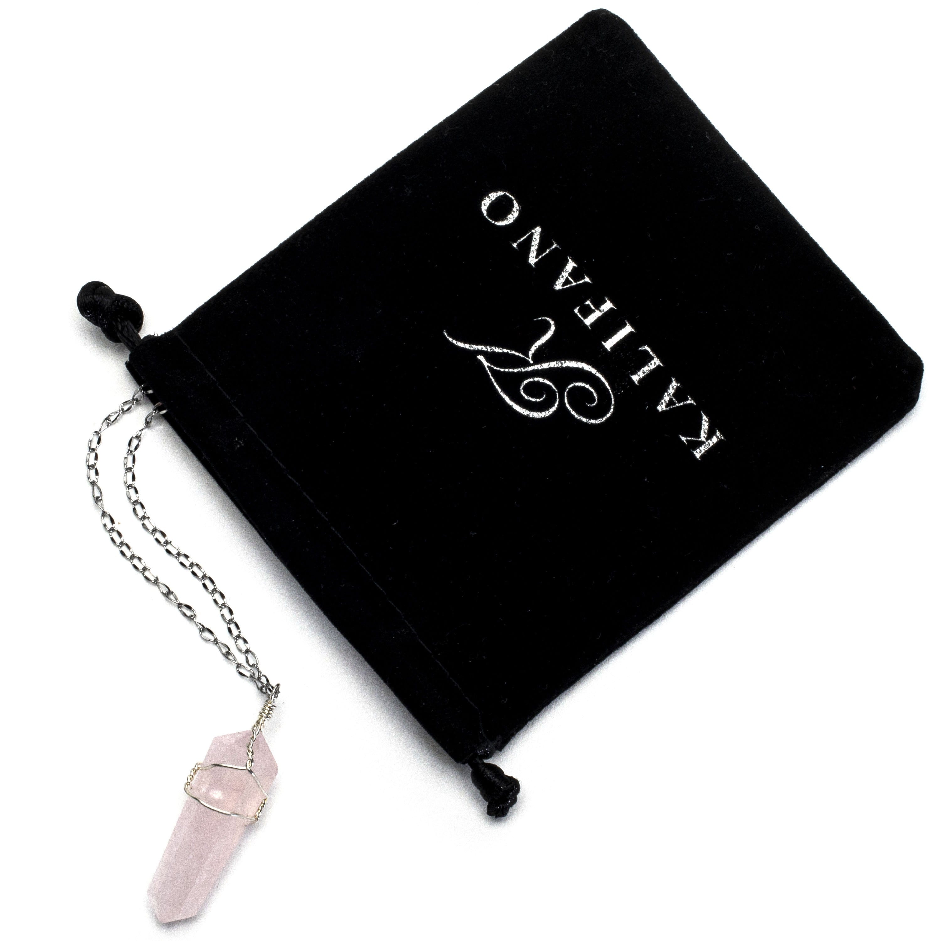Kalifano Crystal Jewelry Rose Quartz Point Healing Stone Pendant CJ20-RQ