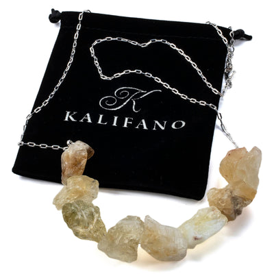 Kalifano Crystal Jewelry Rough Citrine Necklace CJN-2046-CT