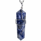 Sodalite Point Healing Stone Pendant on Necklace