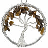 Tiger Eye Chakra Gemstone Tree of Life Necklace & Stainless Steel Chain