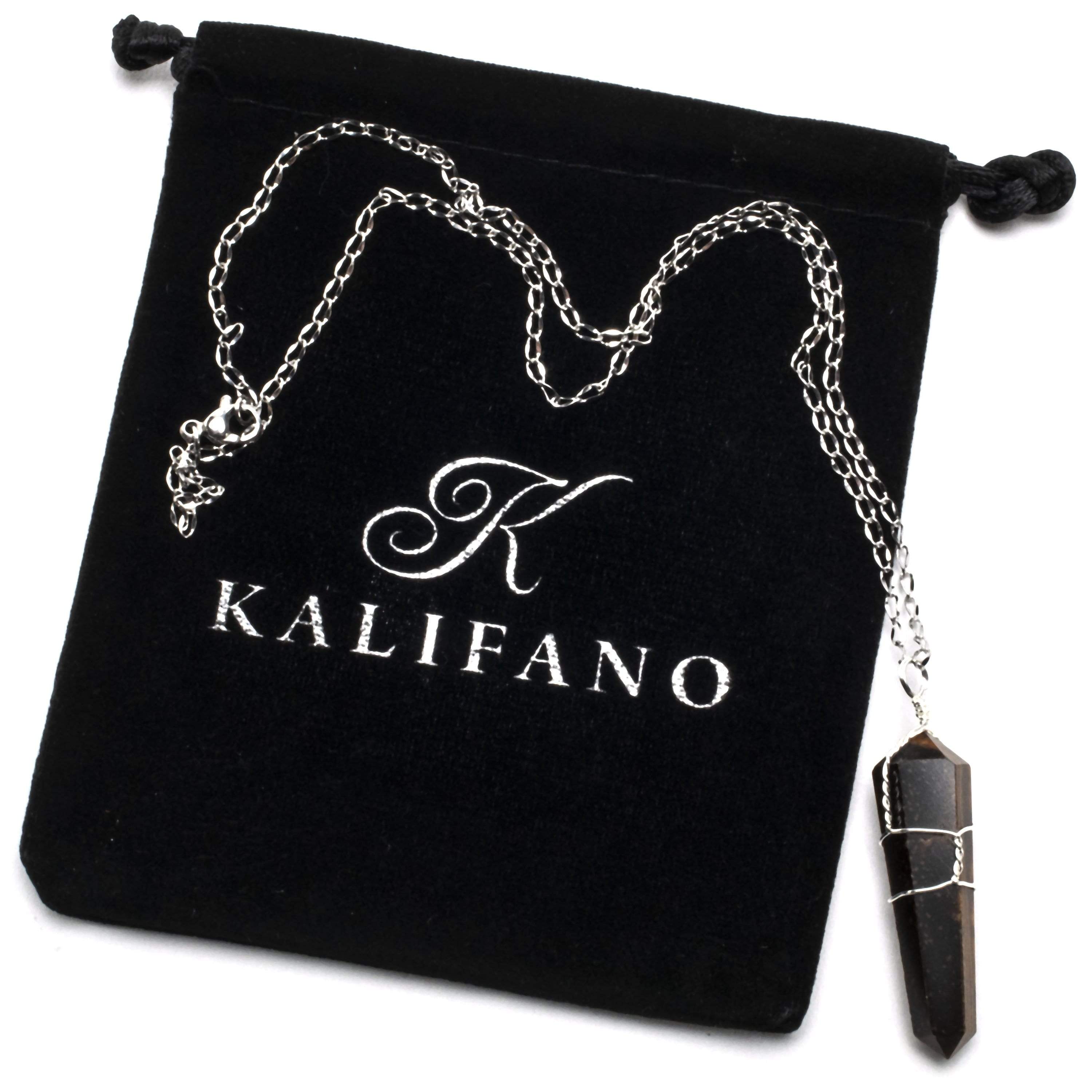 Kalifano Crystal Jewelry Tiger Eye Point Healing Stone Pendant CJ20-TE