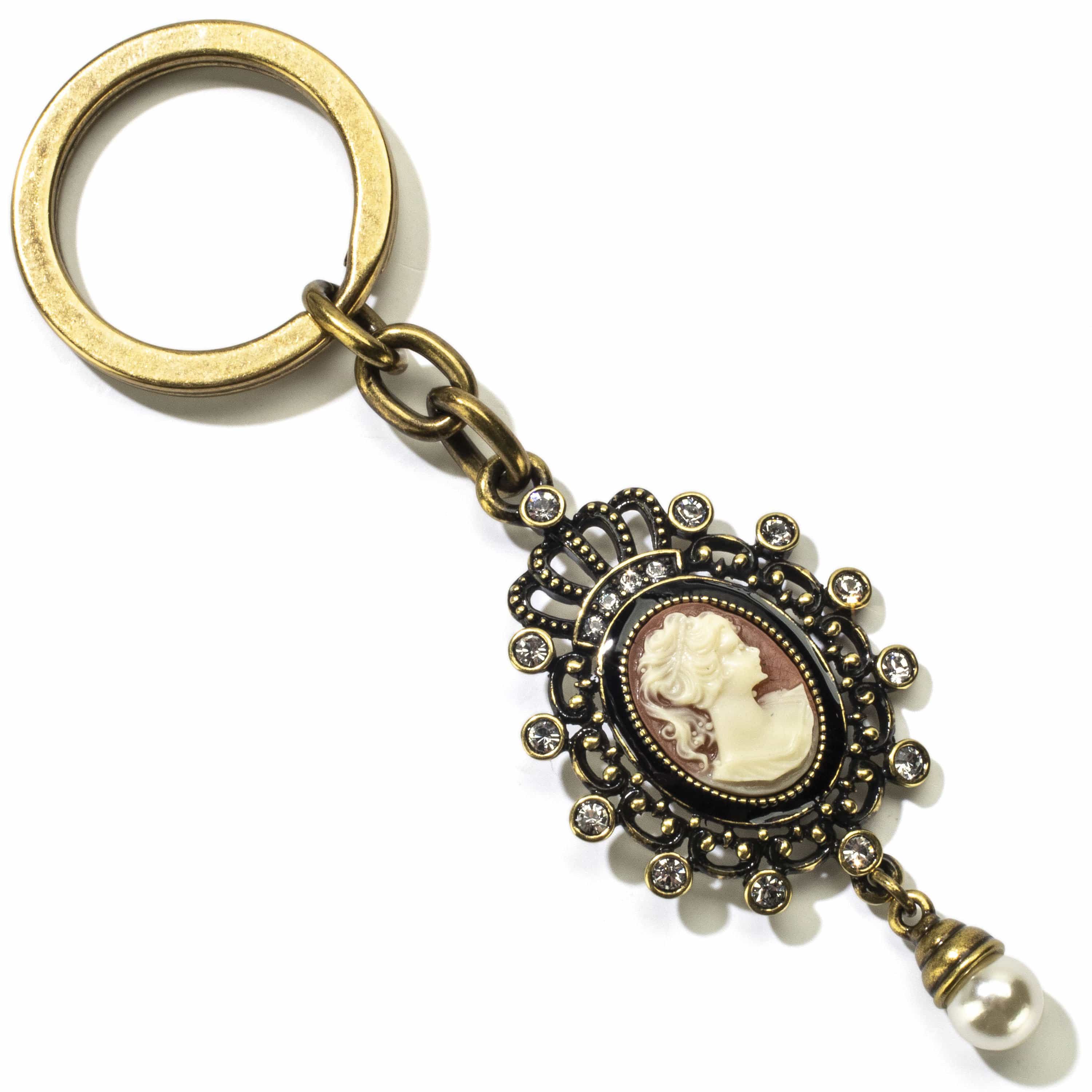 Kalifano Crystal Keychains Antique Cameo Keychain Made with Swarovski Crystals SKC-191