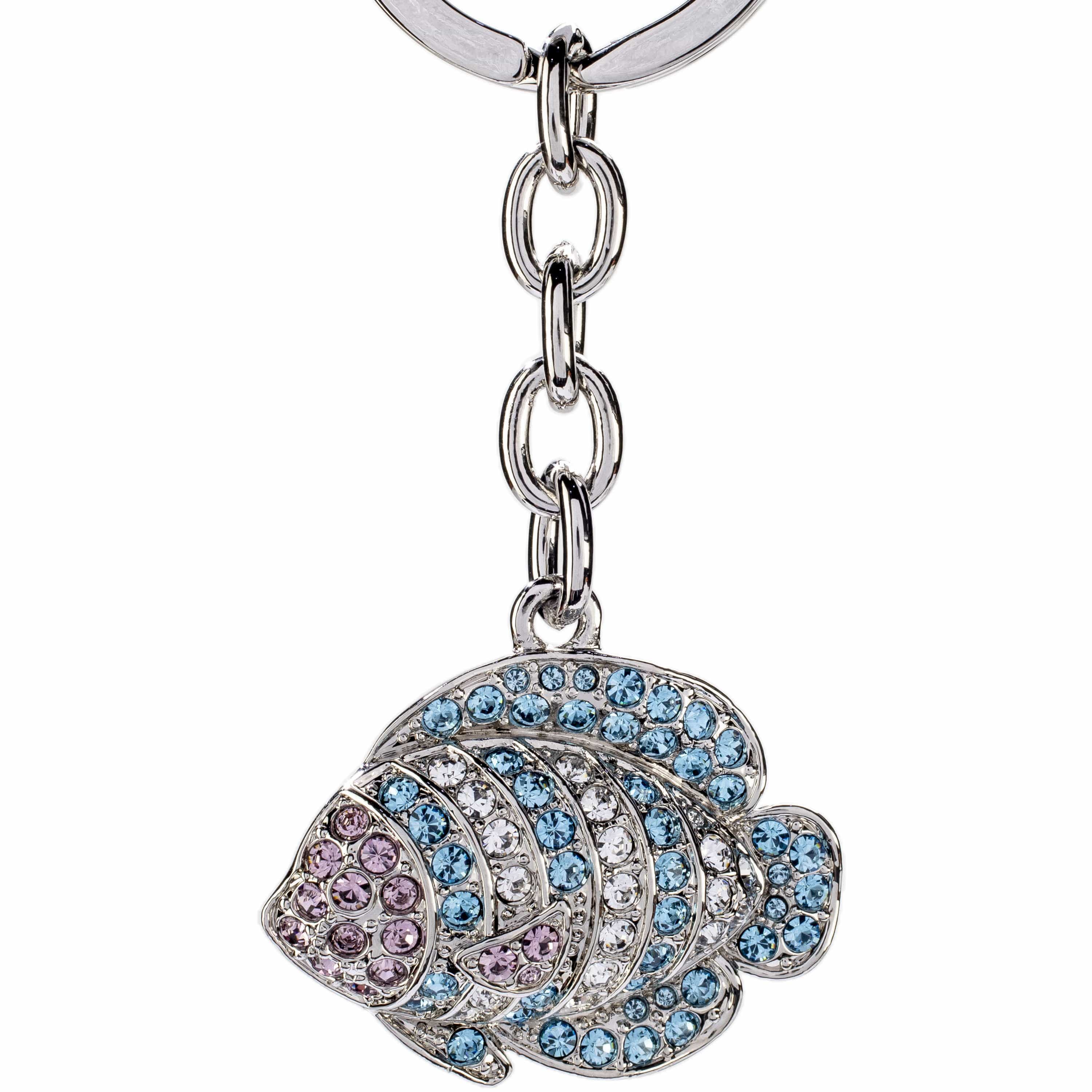 Kalifano Crystal Keychains Blue Clownfish Keychain made with Swarovski Crystals SKC-180
