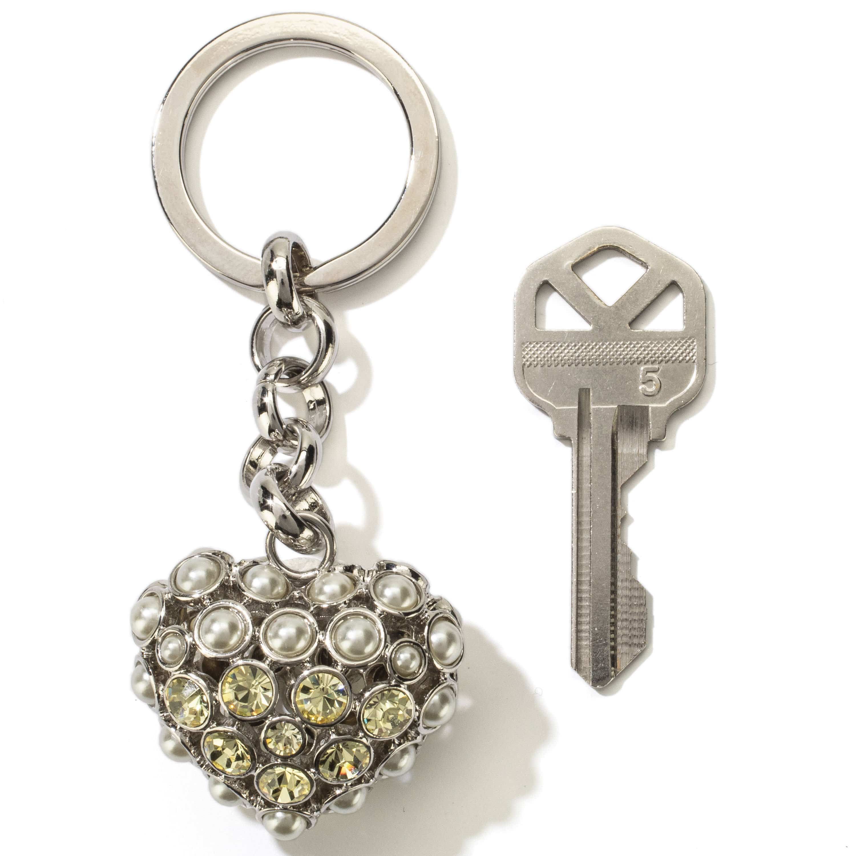 Kalifano Crystal Keychains Citrine Heart Keychain made with Swarovski Crystals SKC-025
