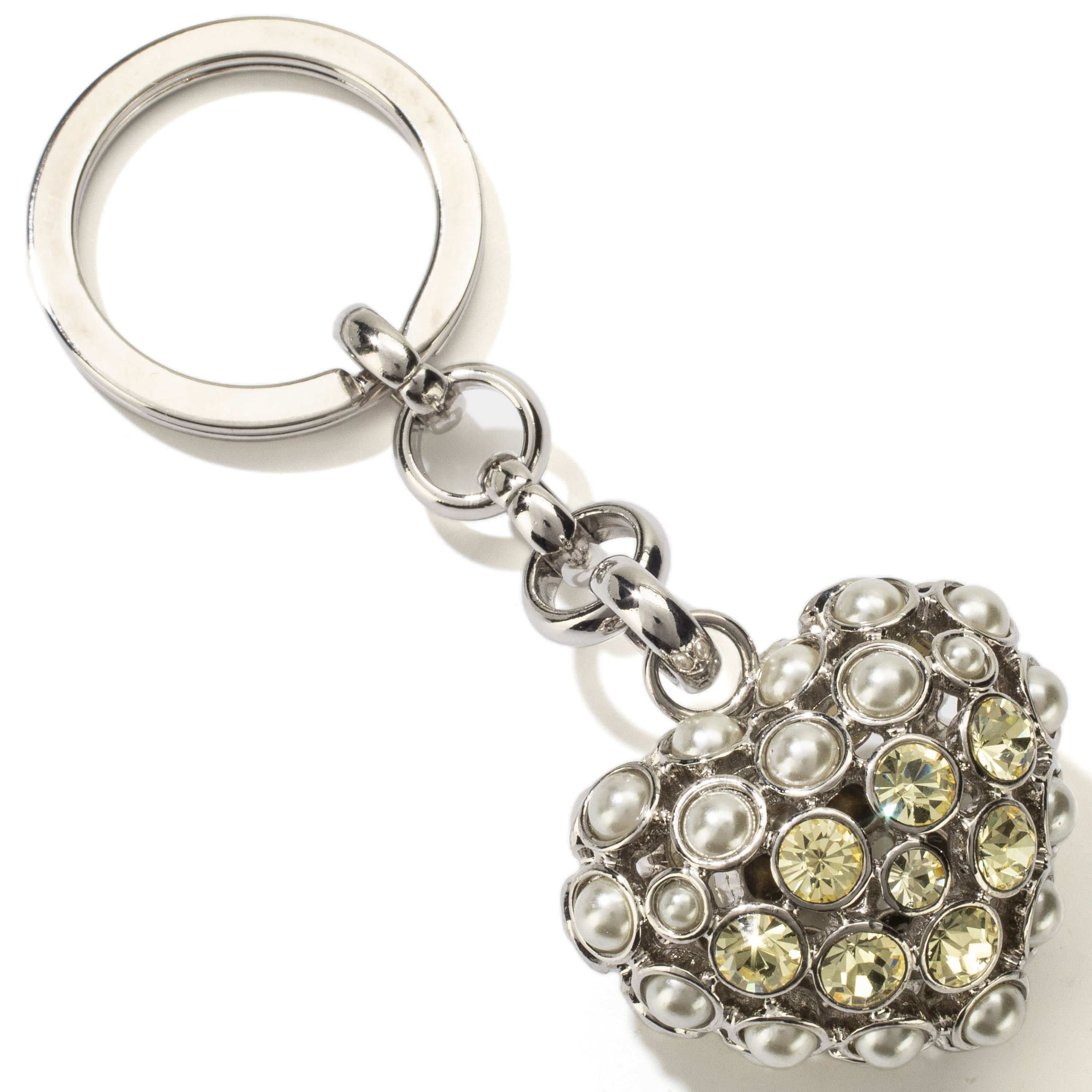 Kalifano Crystal Keychains Citrine Heart Keychain made with Swarovski Crystals SKC-025